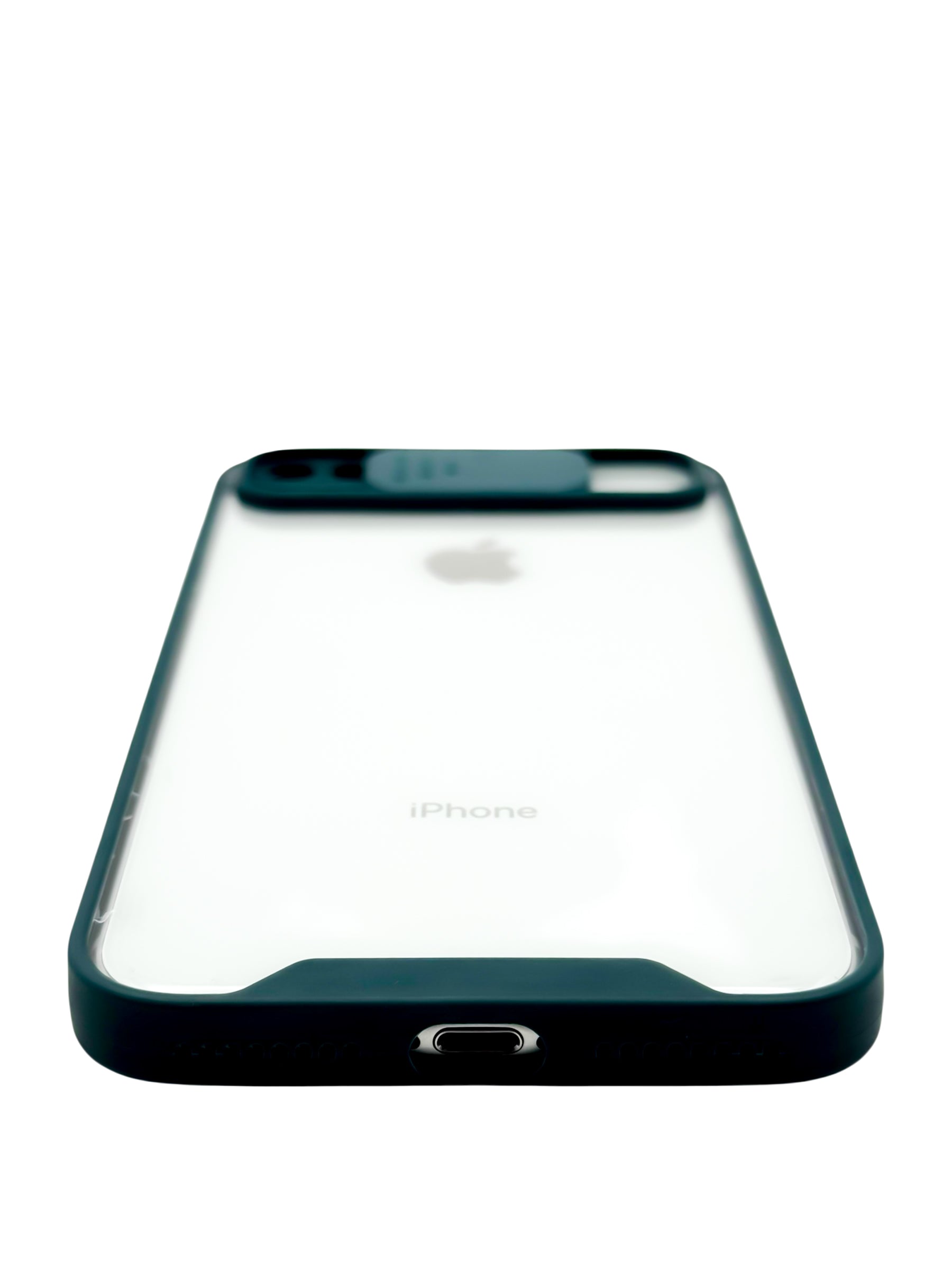 Funda transparente con protector en camara deslizable para iPhone 8 Plus / 7 Plus color Verde