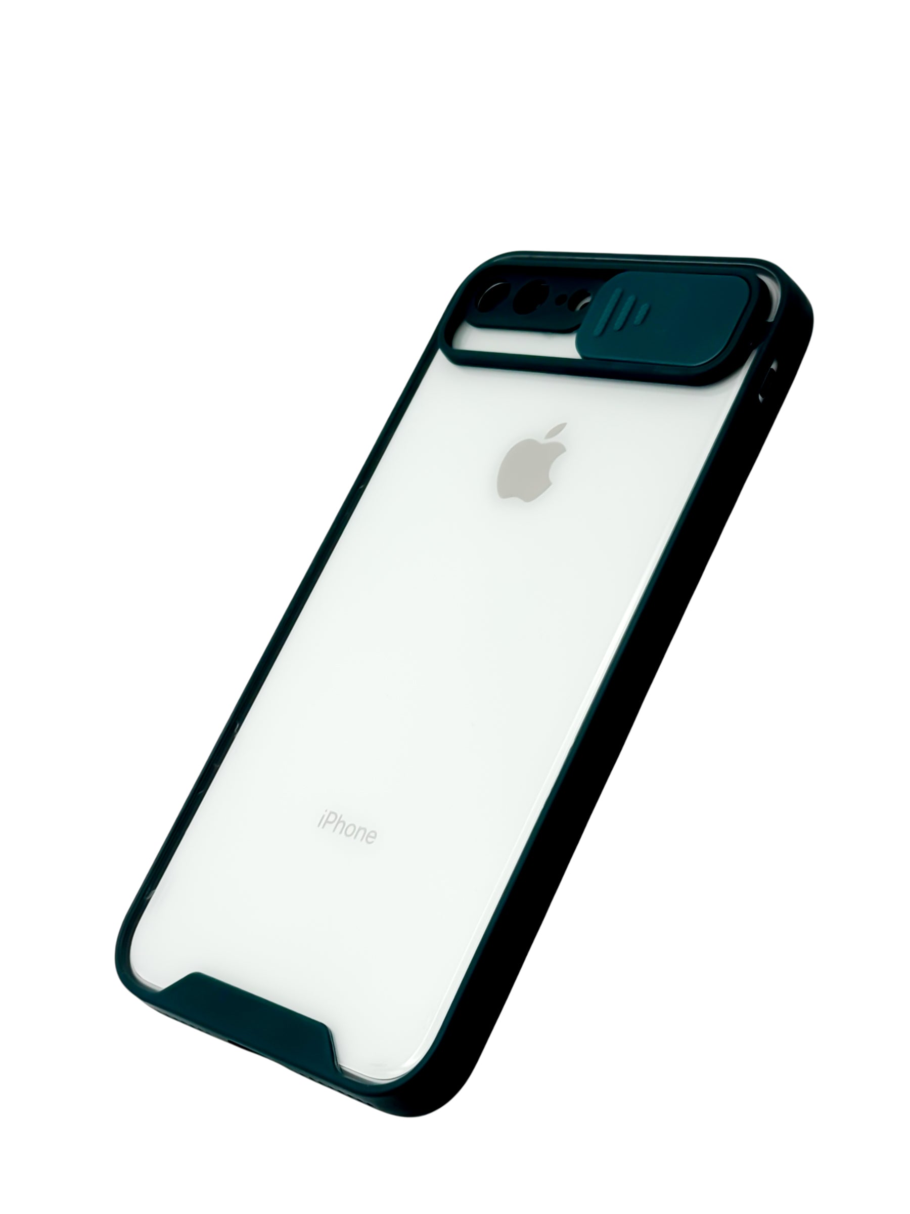 Funda transparente con protector en camara deslizable para iPhone 8 Plus / 7 Plus color Verde