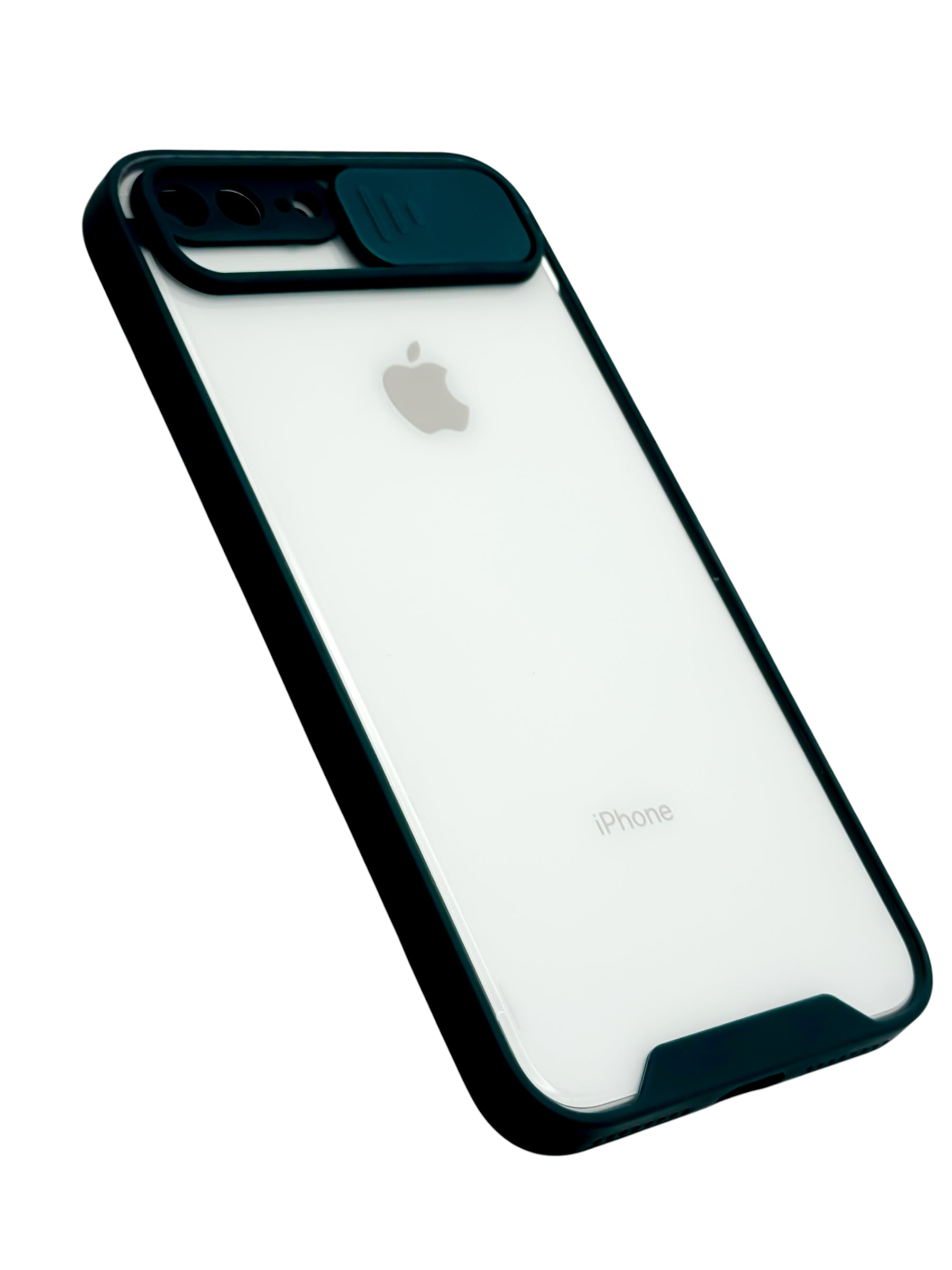 Funda transparente con protector en camara deslizable para iPhone 8 Plus / 7 Plus color Verde