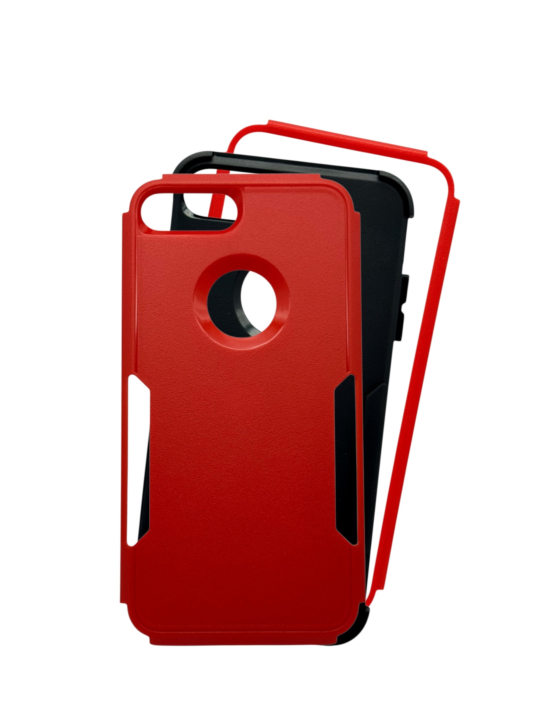 Funda de uso rudo 3 en 1 Para iPhone 8 Plus / 7 Plus color Rojo