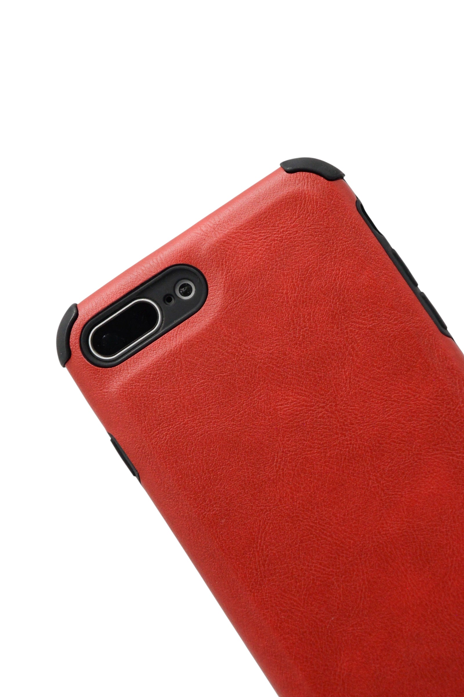Funda estilo piel con esquinas reforzadas Para iPhone 8 Plus / 7 Plus color Rojo