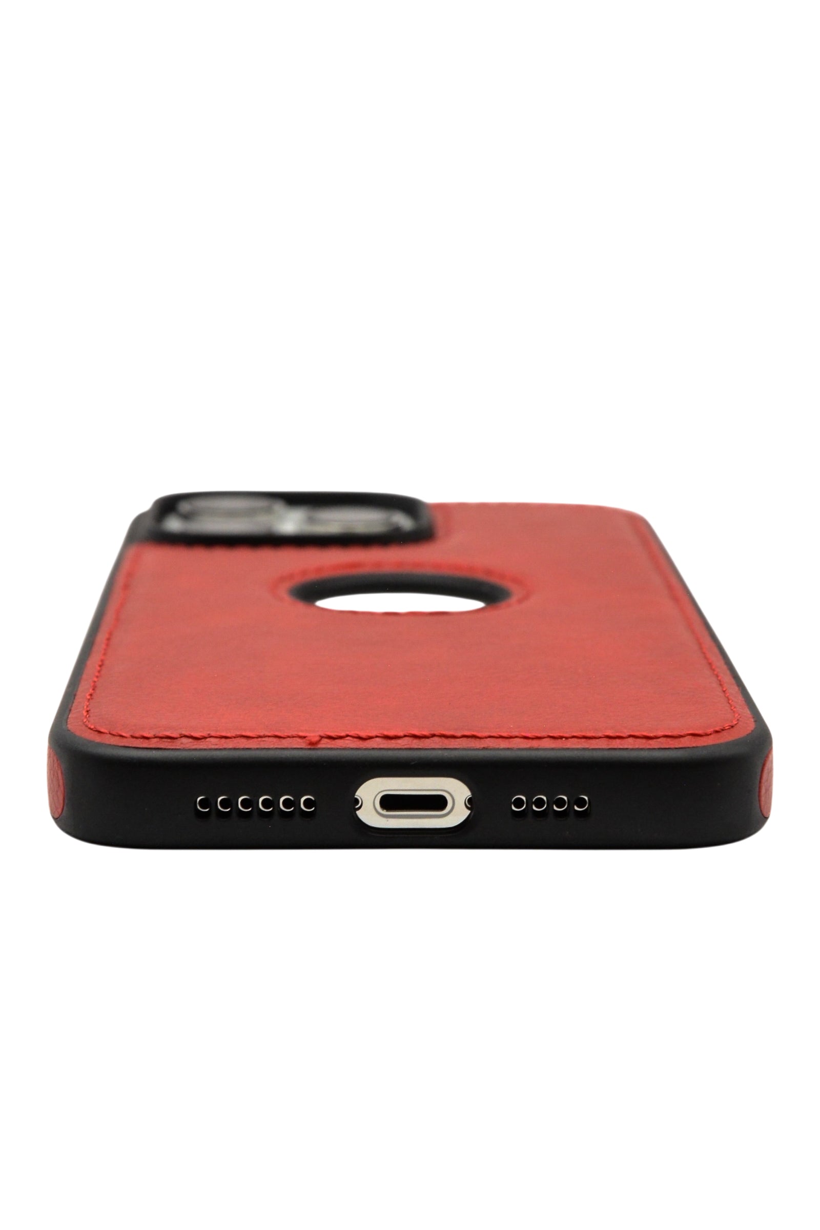 Funda para iPhone 13 Pro Max (6.7) tipo piel color rojo