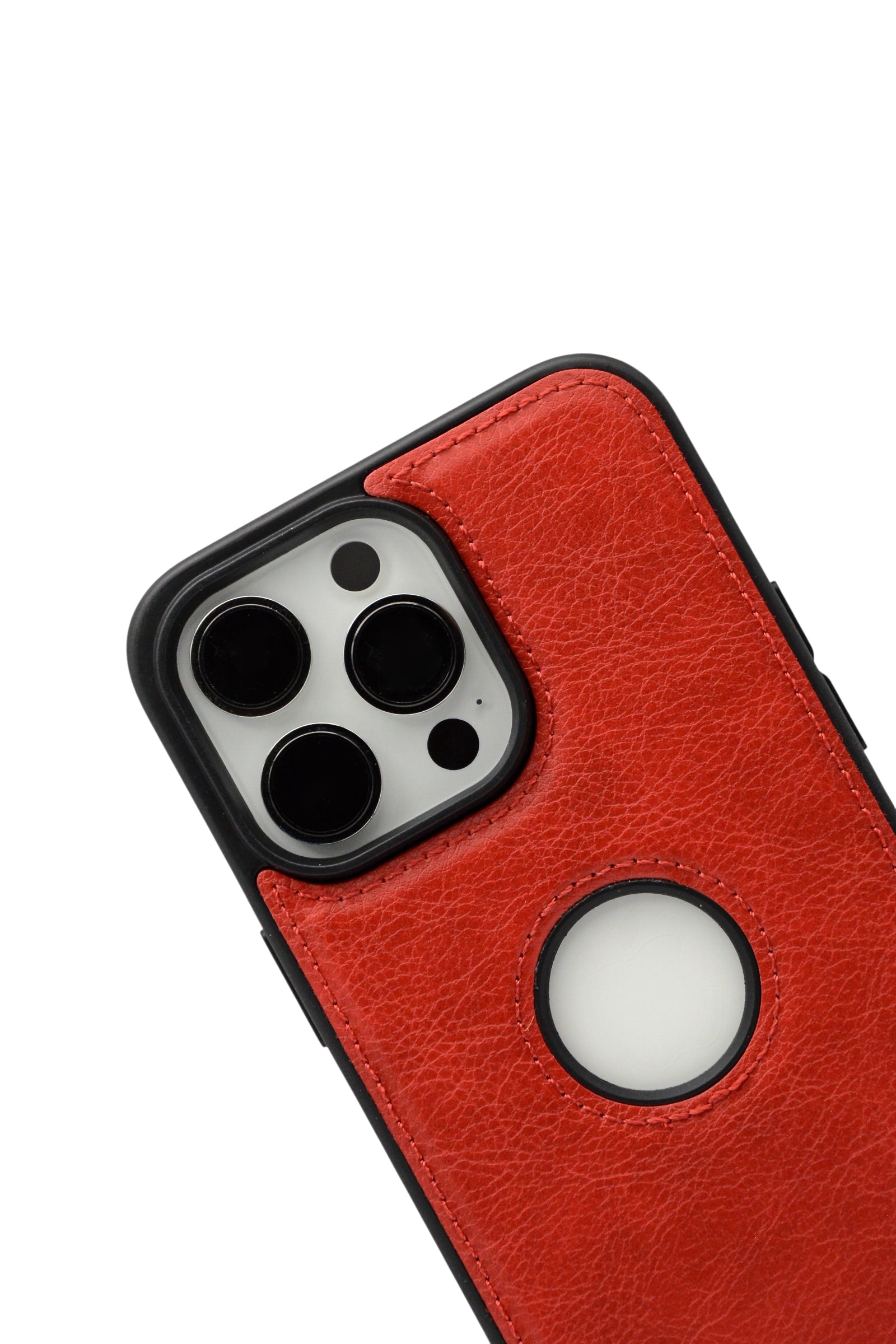 Funda para iPhone 13 Pro Max (6.7) tipo piel color rojo