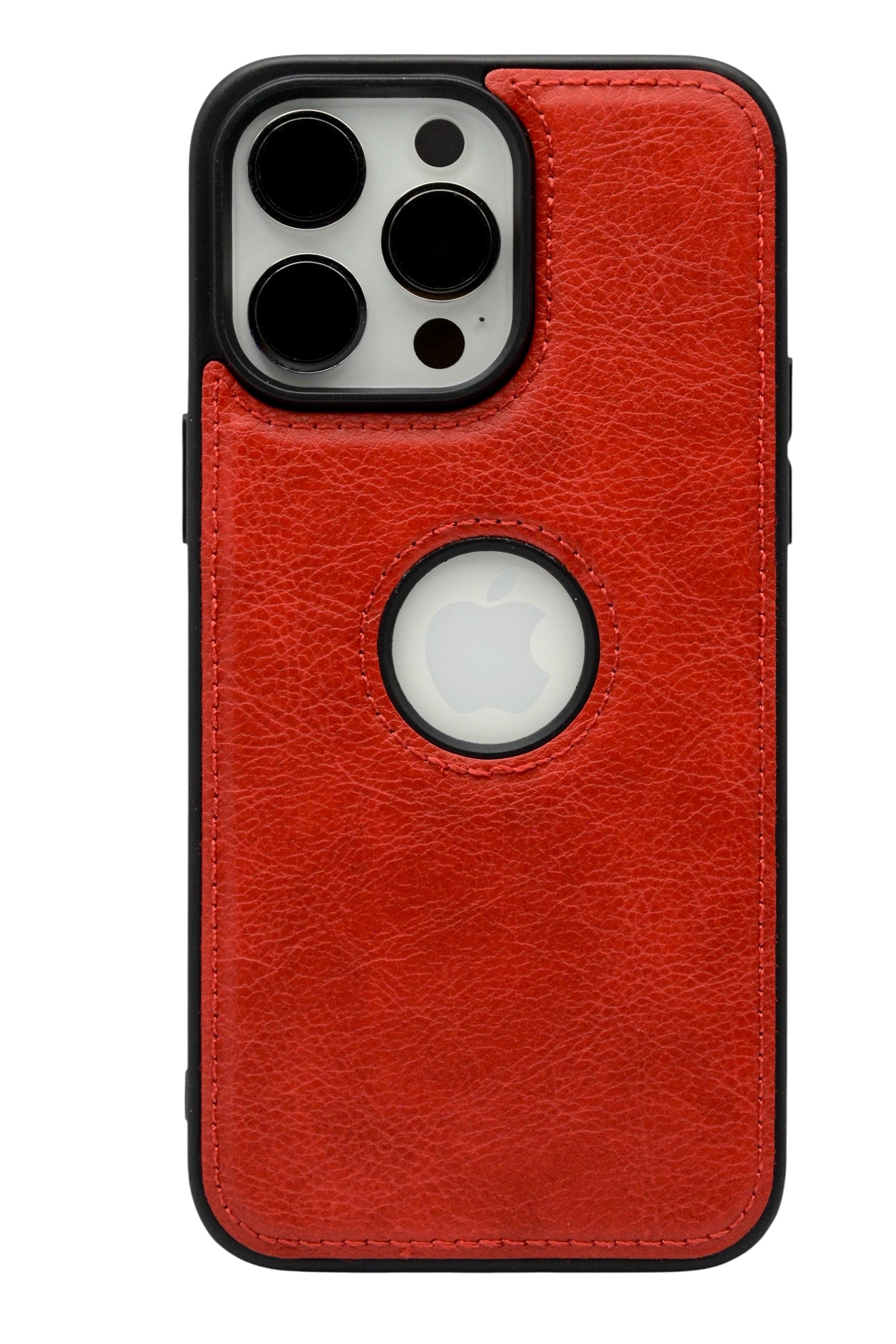 Funda para iPhone 13 Pro Max (6.7) tipo piel color rojo