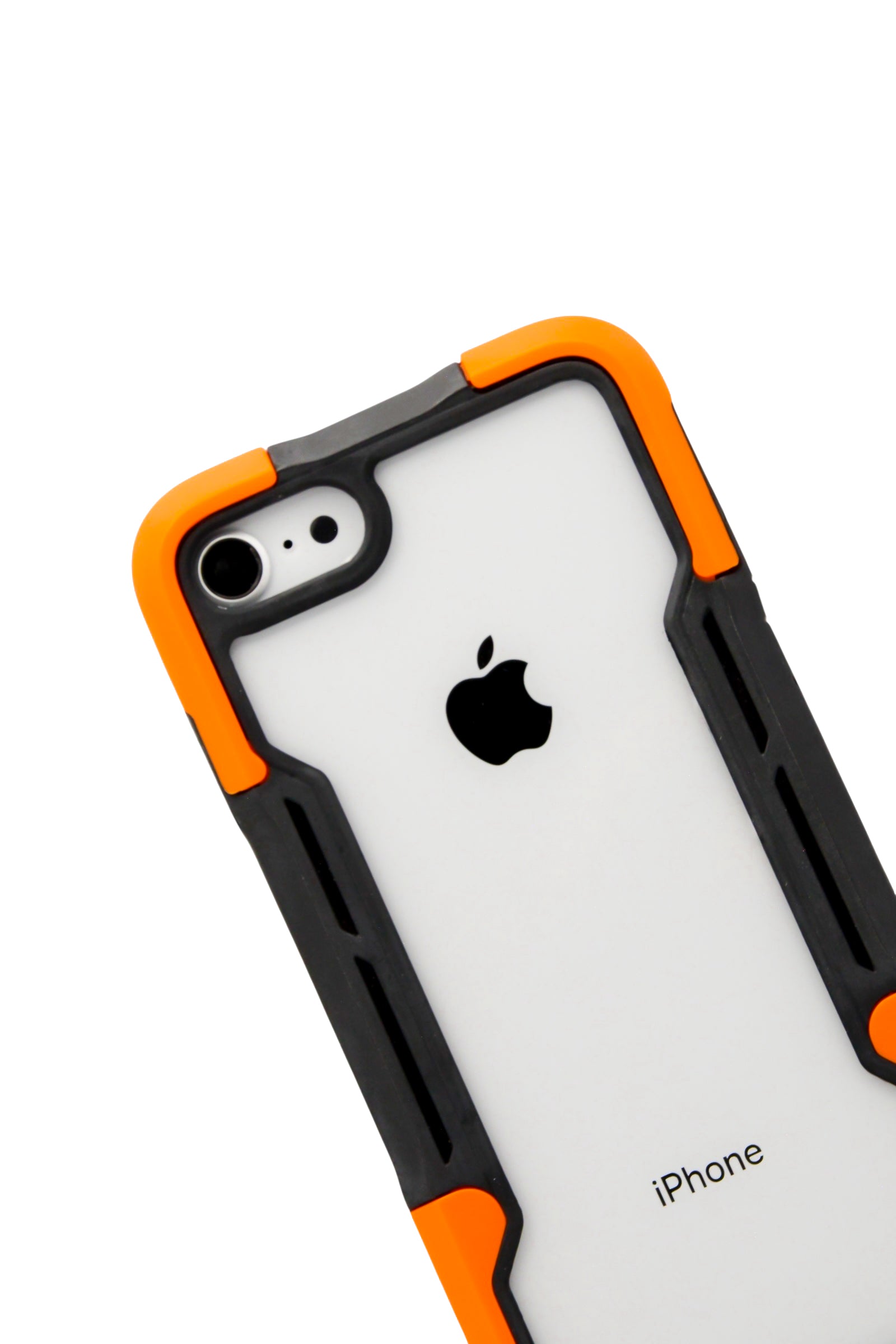 Funda transparente uso rudo para iPhone 8 / 7 / SE color naranja