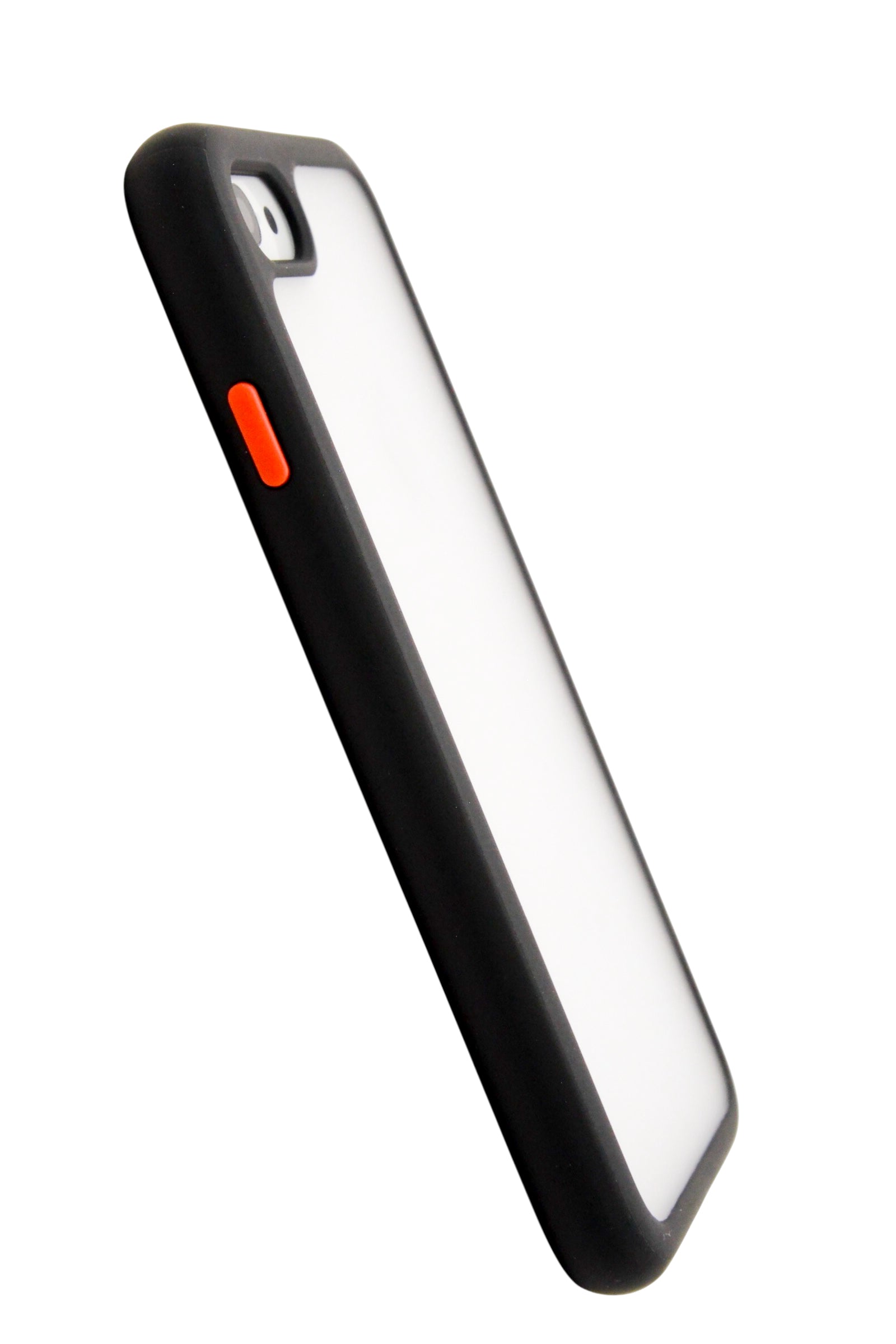 Funda matte bordes suaves para iPhone 8 / 7 / SE color negro con botones rojos