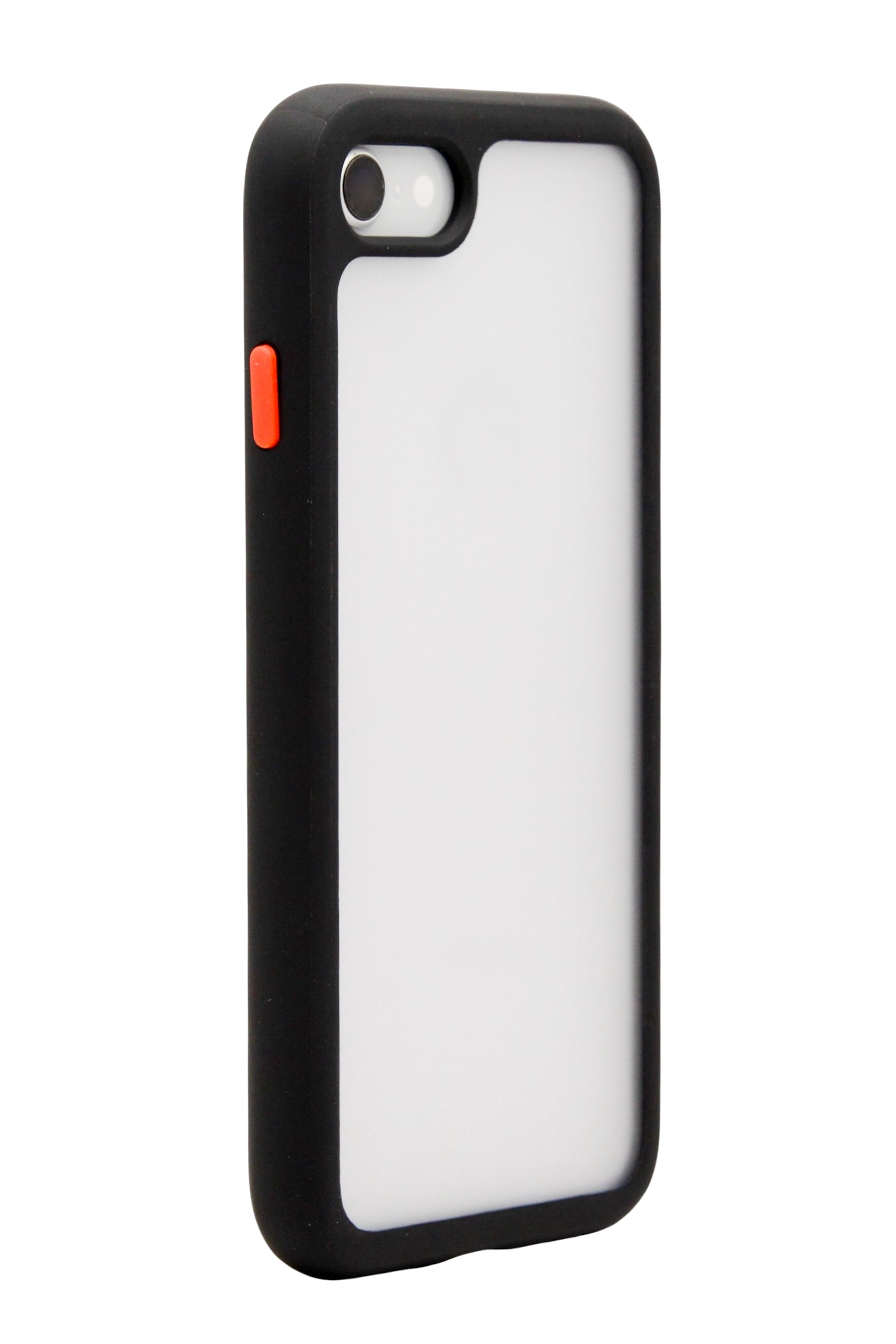 Funda matte bordes suaves para iPhone 8 / 7 / SE color negro con botones rojos