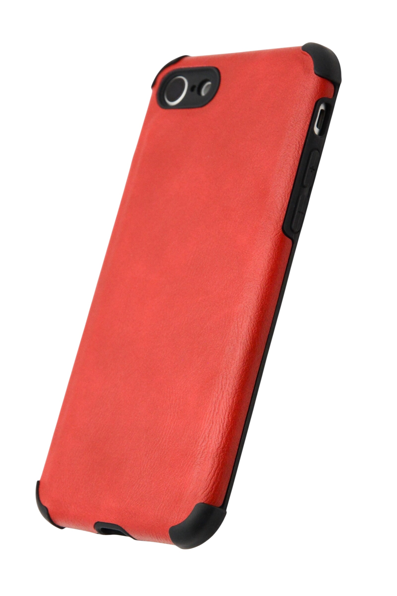 Funda estilo piel con esquinas reforzadas Para iPhone 8 / 7 / SE color Rojo