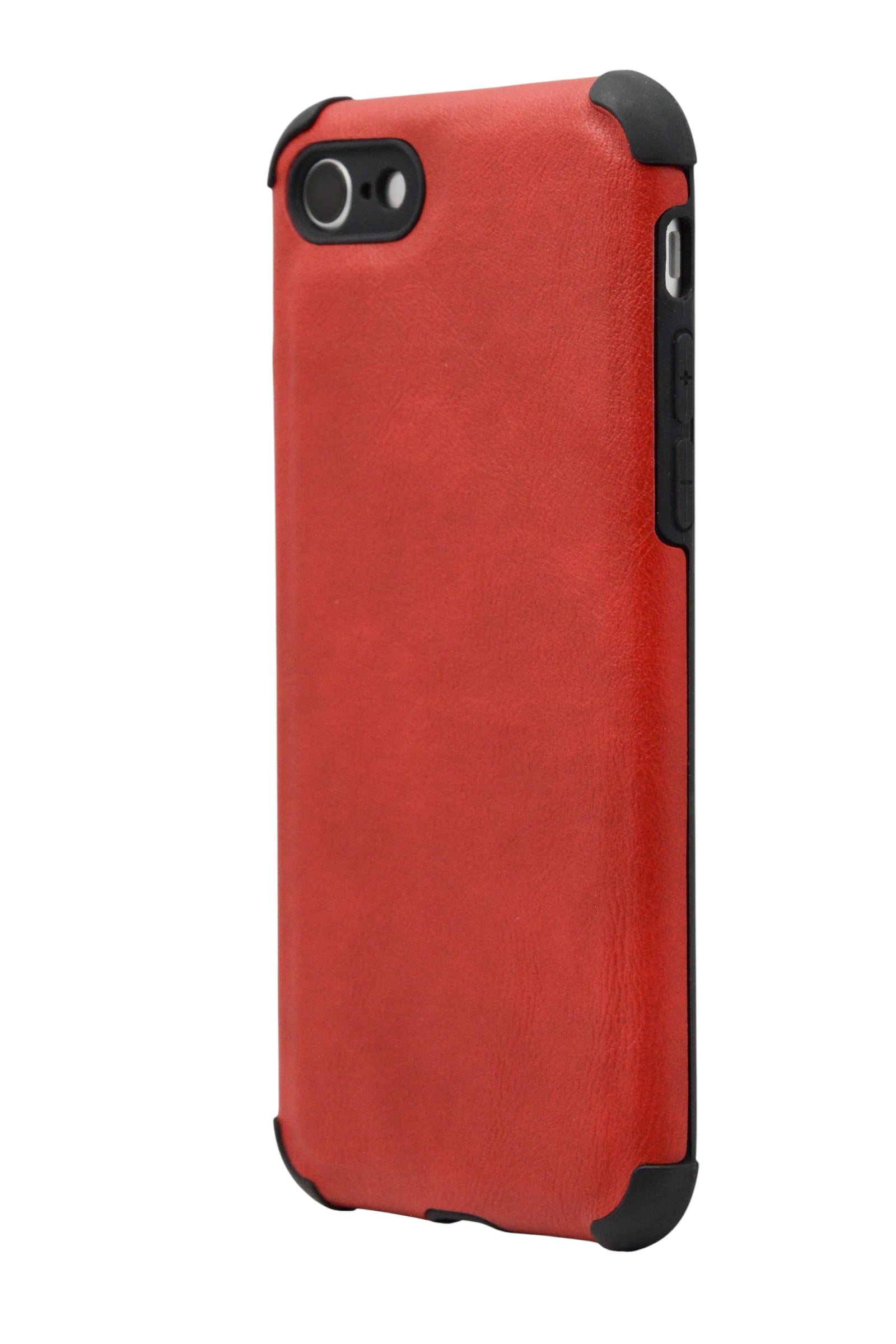 Funda estilo piel con esquinas reforzadas Para iPhone 8 / 7 / SE color Rojo