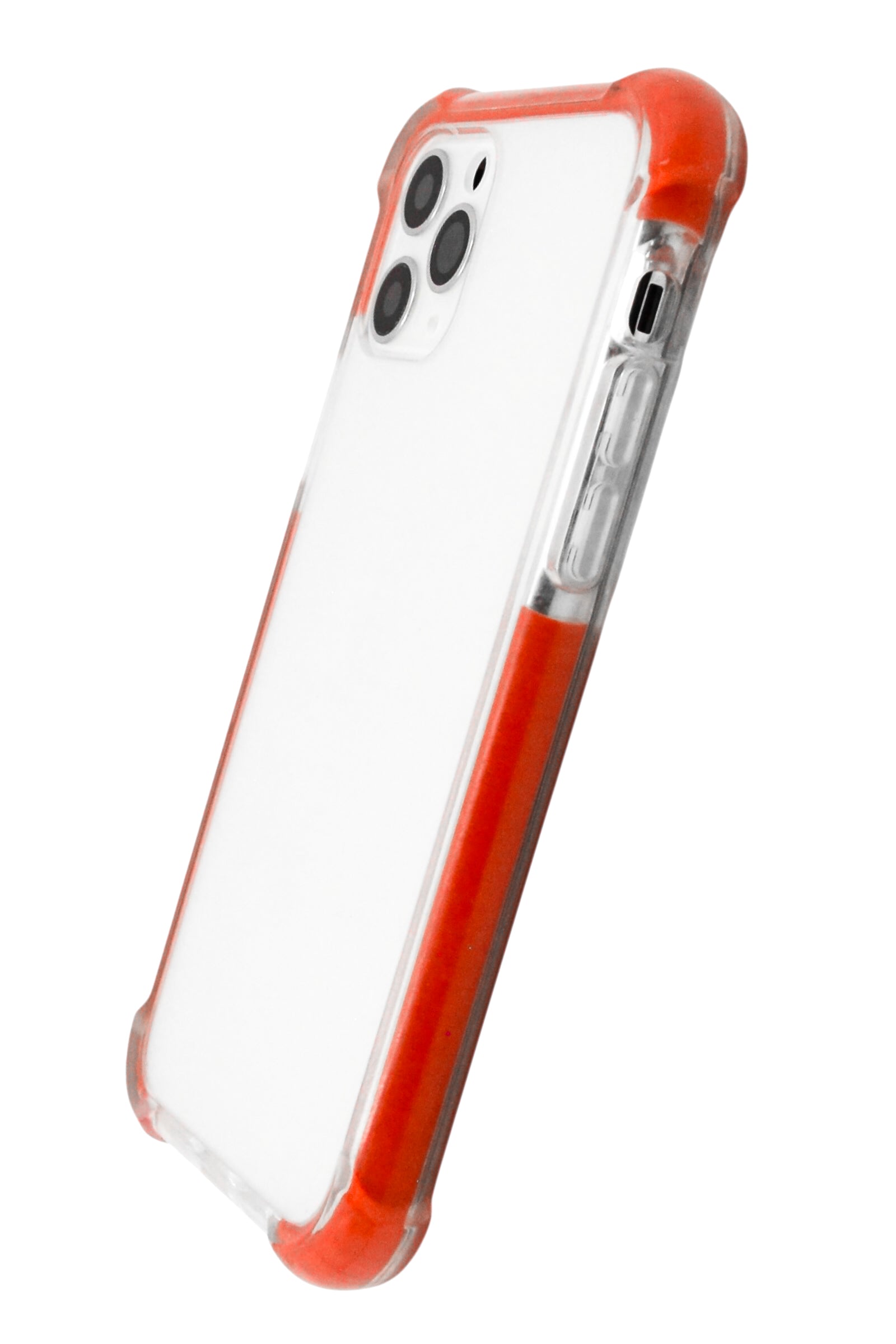 Funda para iPhone 11 Pro (5.8) transparente con esquinas reforzadas antigolpes bordes Rojos