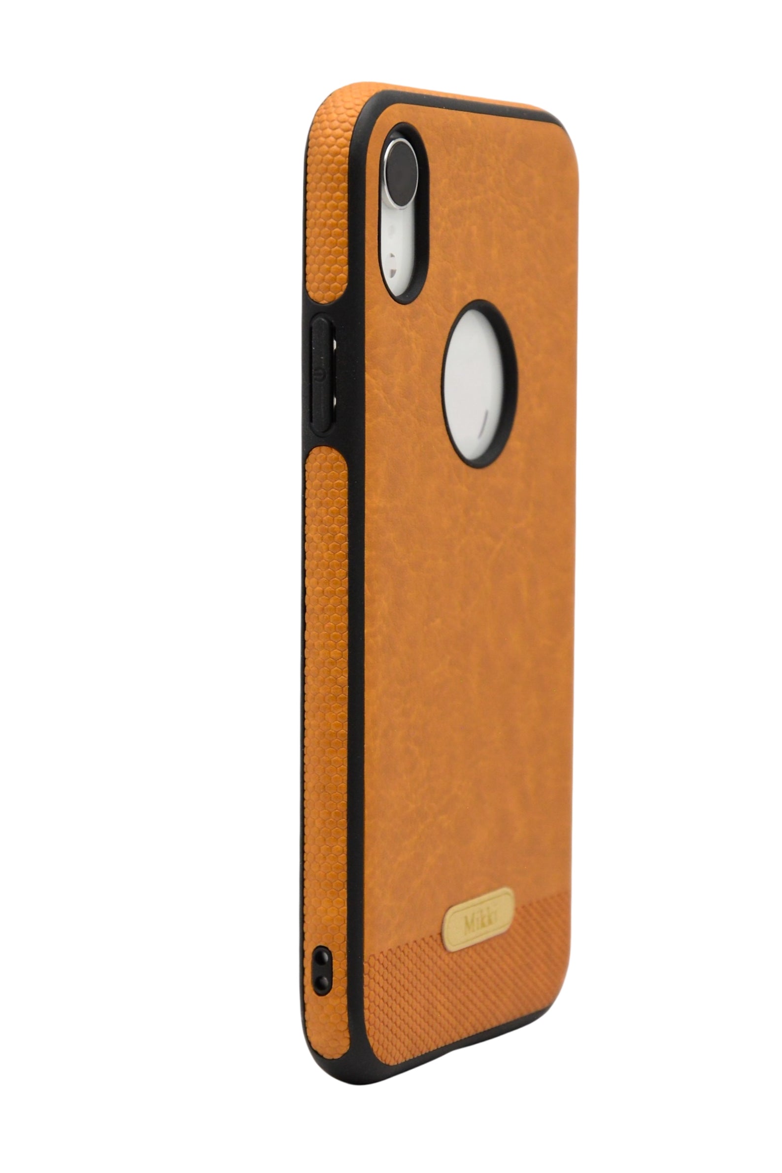 Funda estilo piel mikki para iPhone XR color Cafe