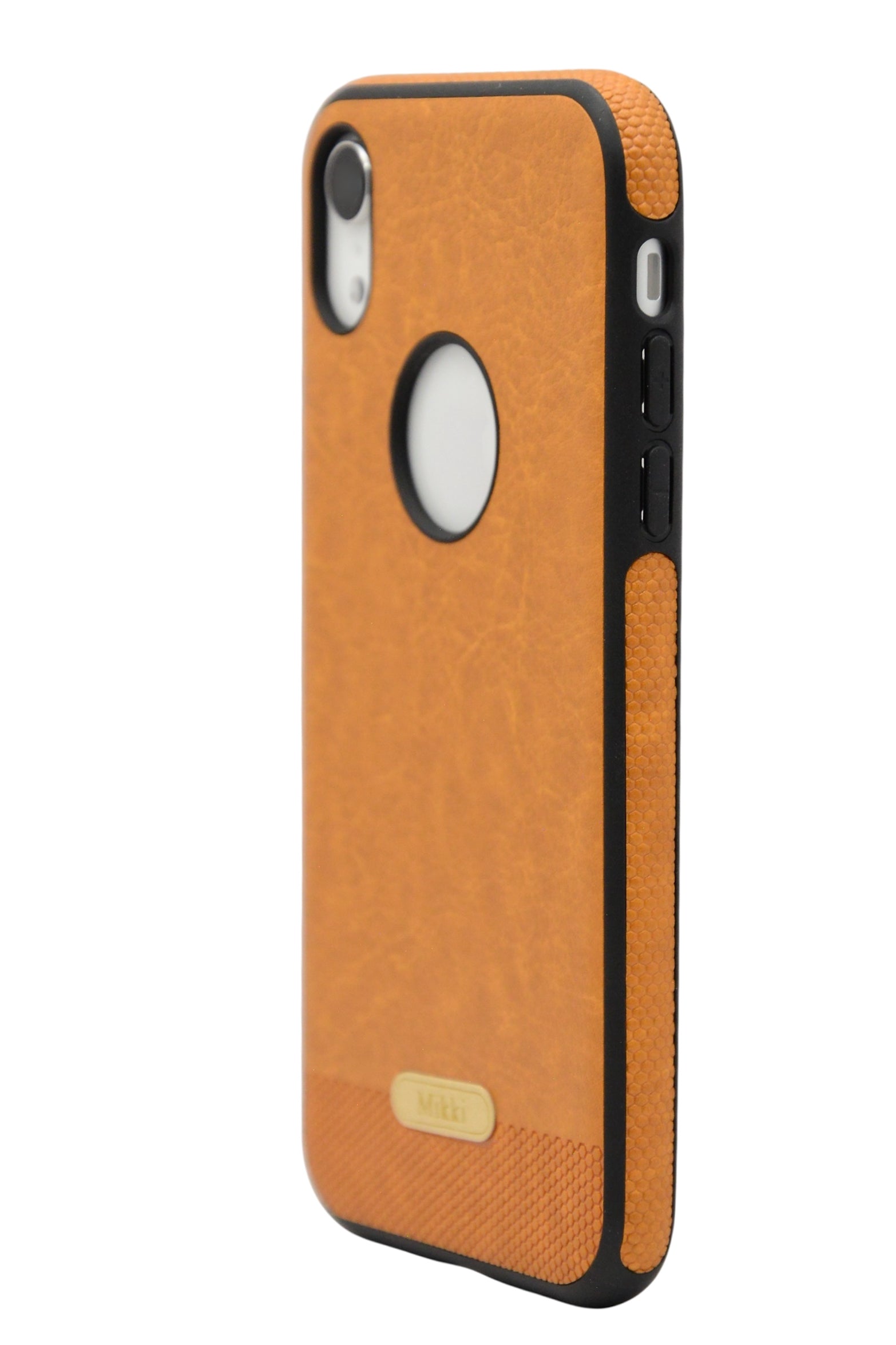 Funda estilo piel mikki para iPhone XR color Cafe