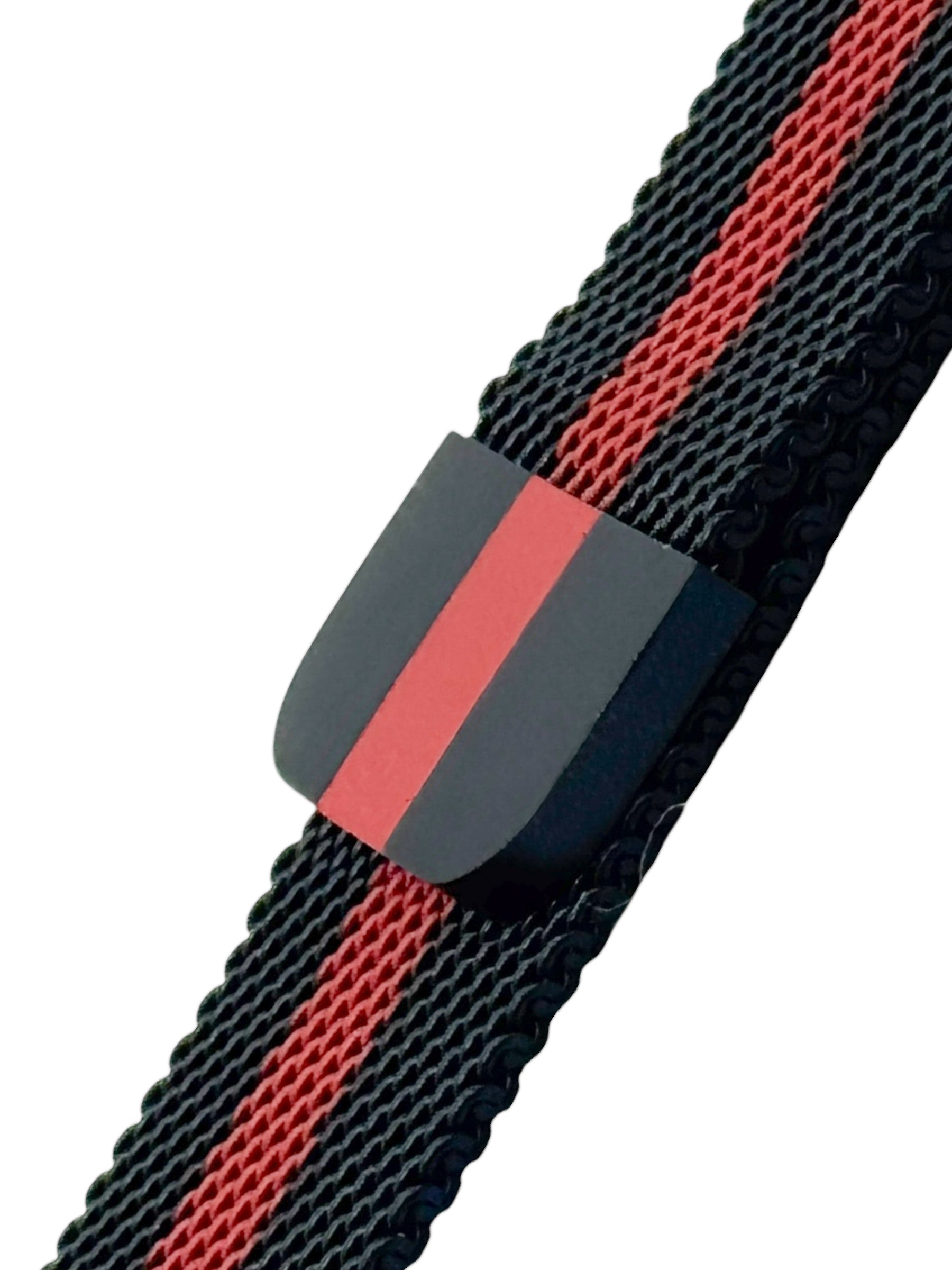 Correa para Apple Watch malla metalica con iman color Negro con Rojo