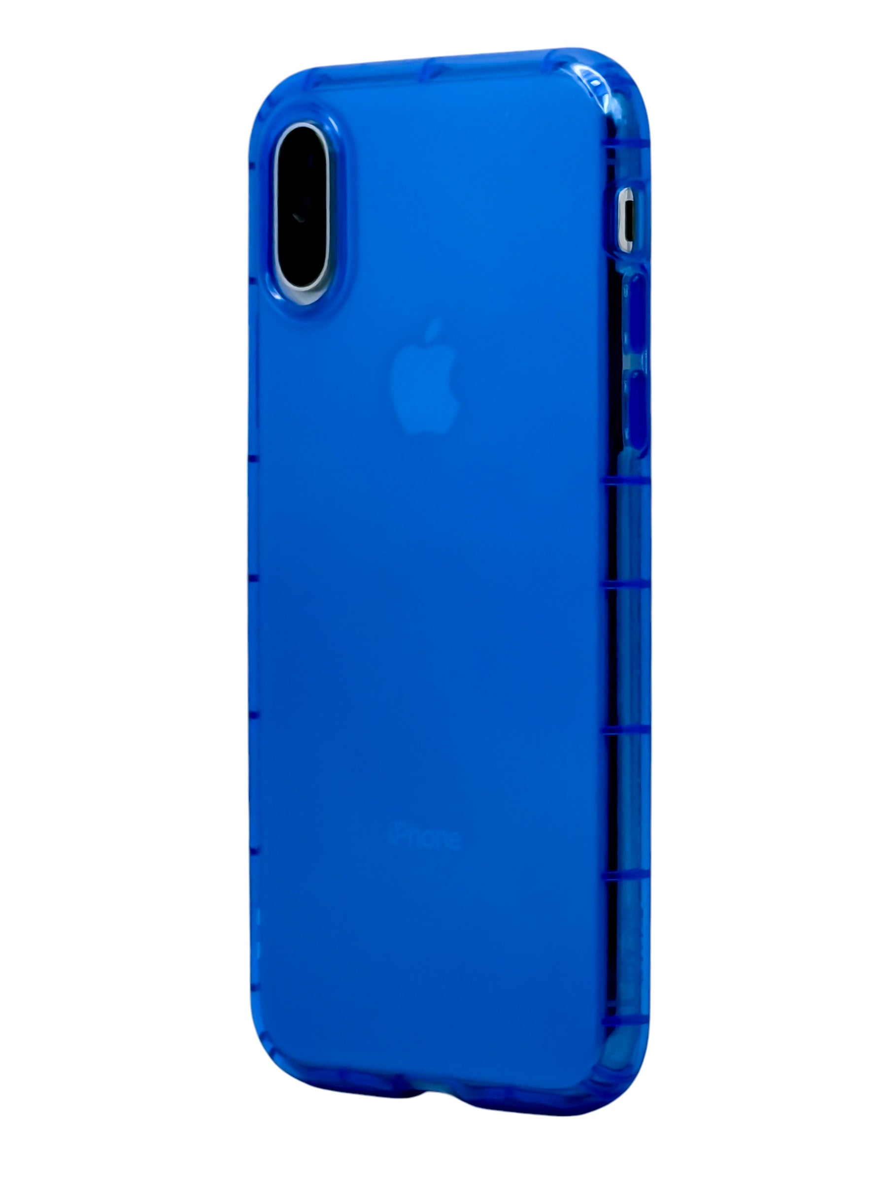 Funda para iPhone X / XS de silicona color azul neon