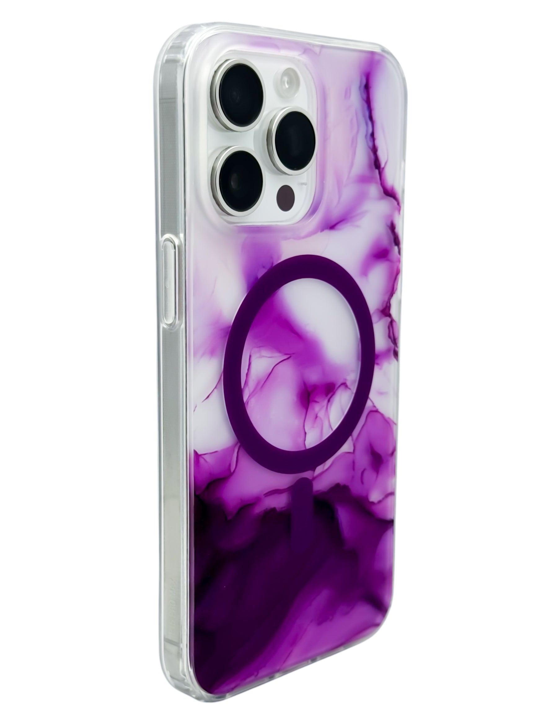 Funda para iPhone 15 pro max con Magsafe diseño Humo morado