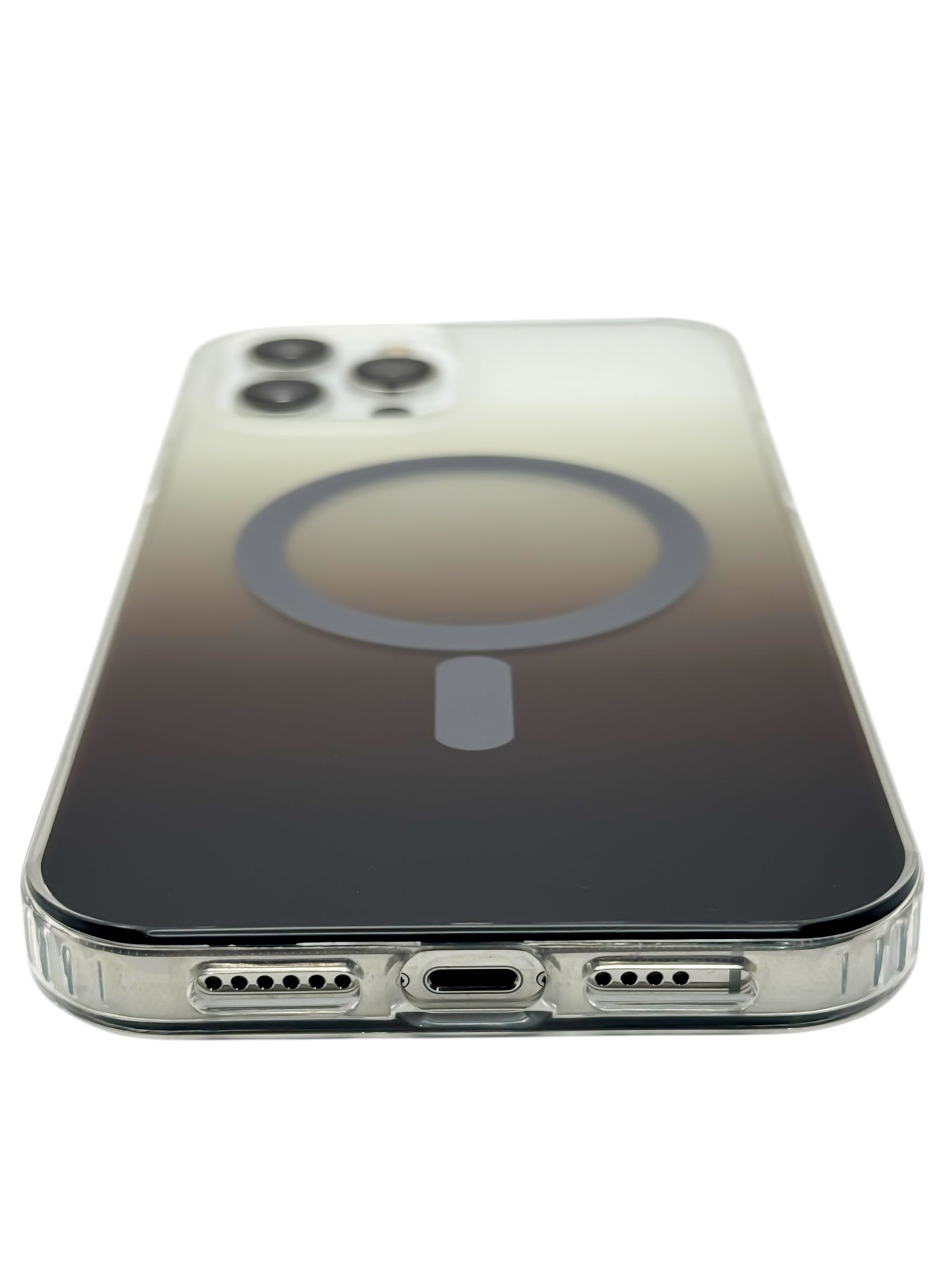 Funda para iPhone 12 PRO MAX (6.7) Rigida con aro magsafe degradada Cafe oscuro