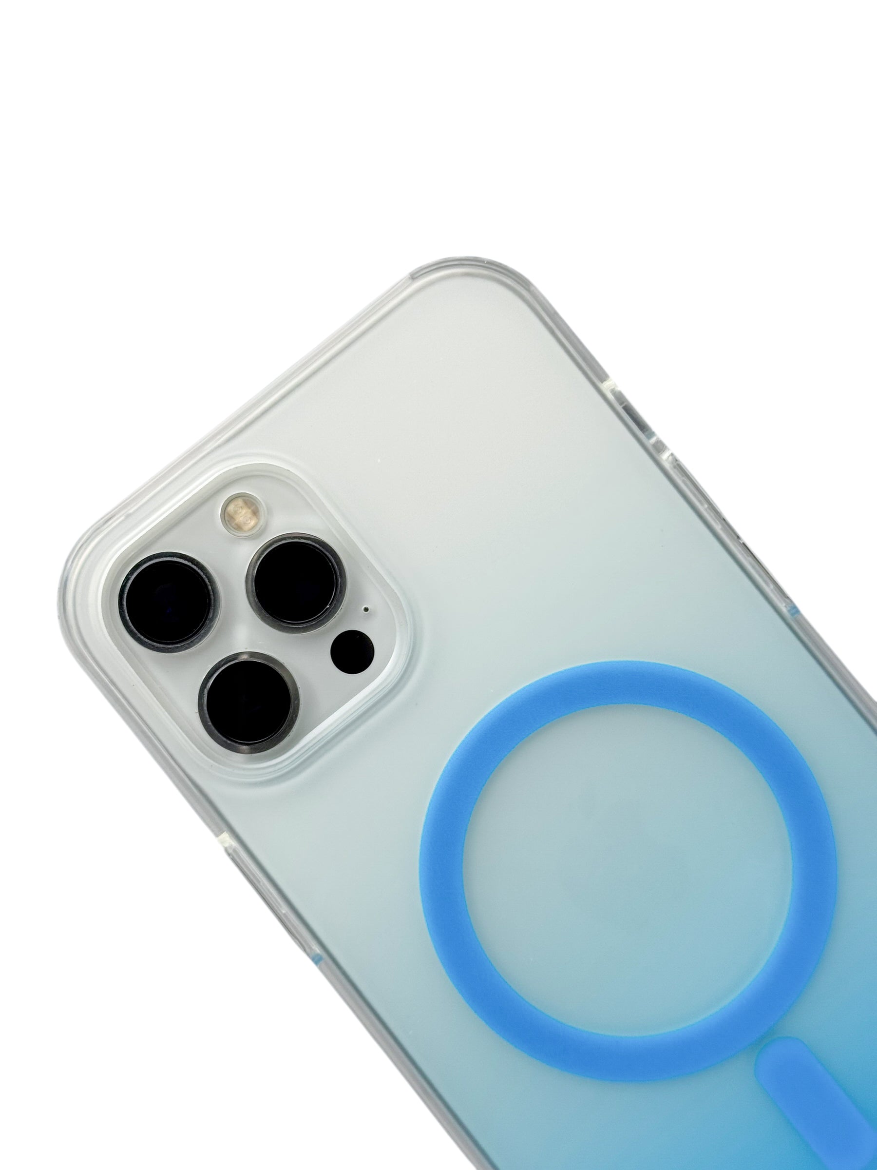 Funda para iPhone 12 PRO MAX (6.7)  Rigida con aro magsafe degradada azul