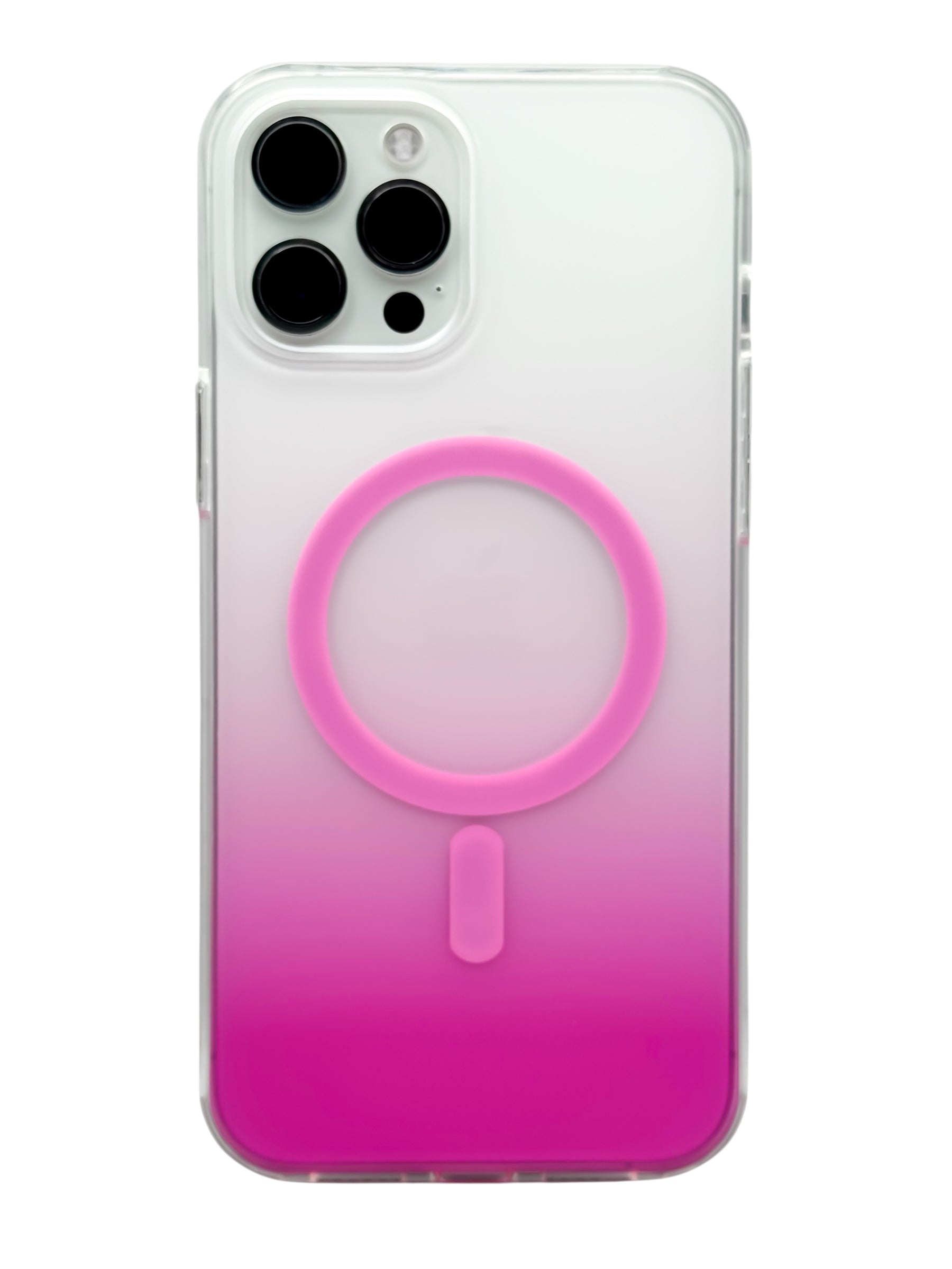 Funda para iPhone 12 PRO MAX (6.7) Rigida con aro magsafe degradada rosa