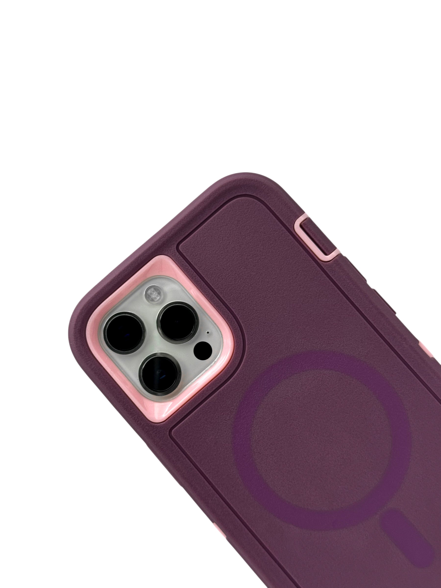 Funda para iPhone 12 PRO MAX (6.7) uso rudo extremo 3 en 1 compatible con magsafe color morado