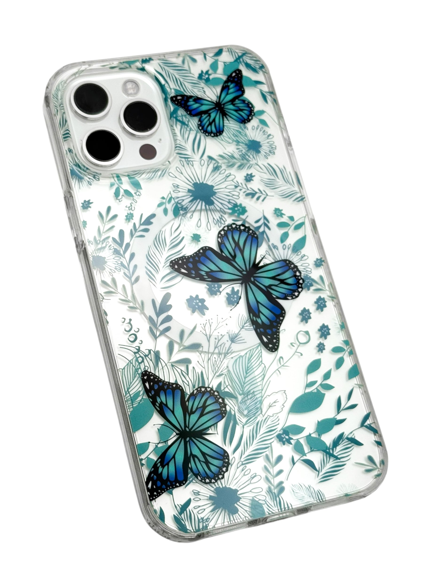 Funda para iPhone 12 PRO MAX (6.7) con Magsafe diseño Mariposas azules