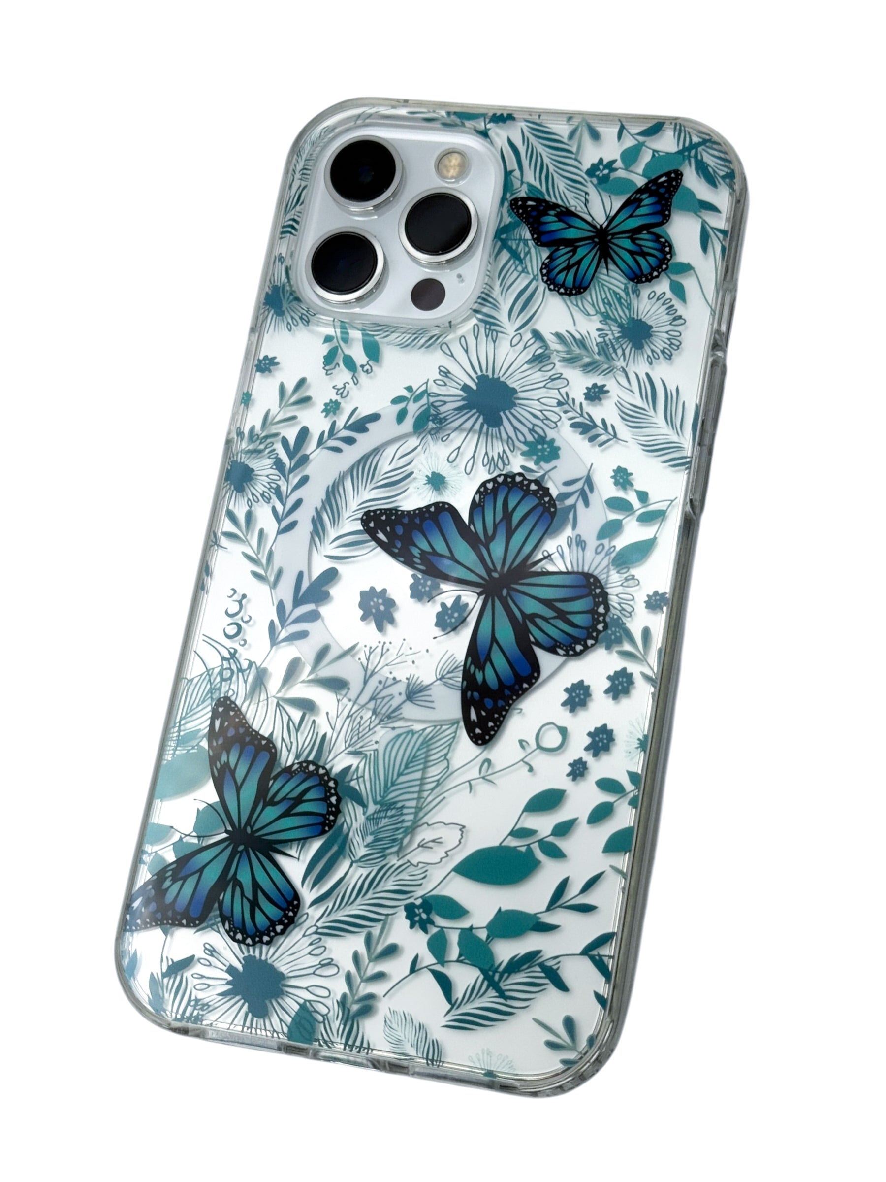 Funda para iPhone 12 PRO MAX (6.7) con Magsafe diseño Mariposas azules