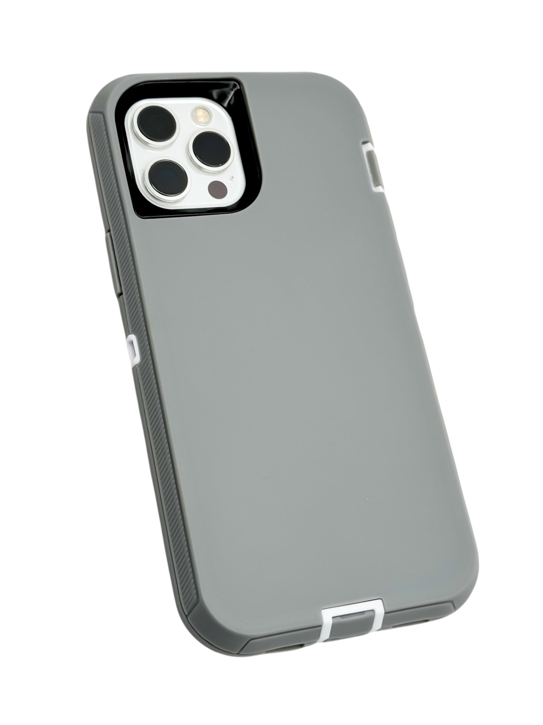 Funda para iPhone 12 PRO MAX (6.7) uso rudo extremo 3 en 1 color gris