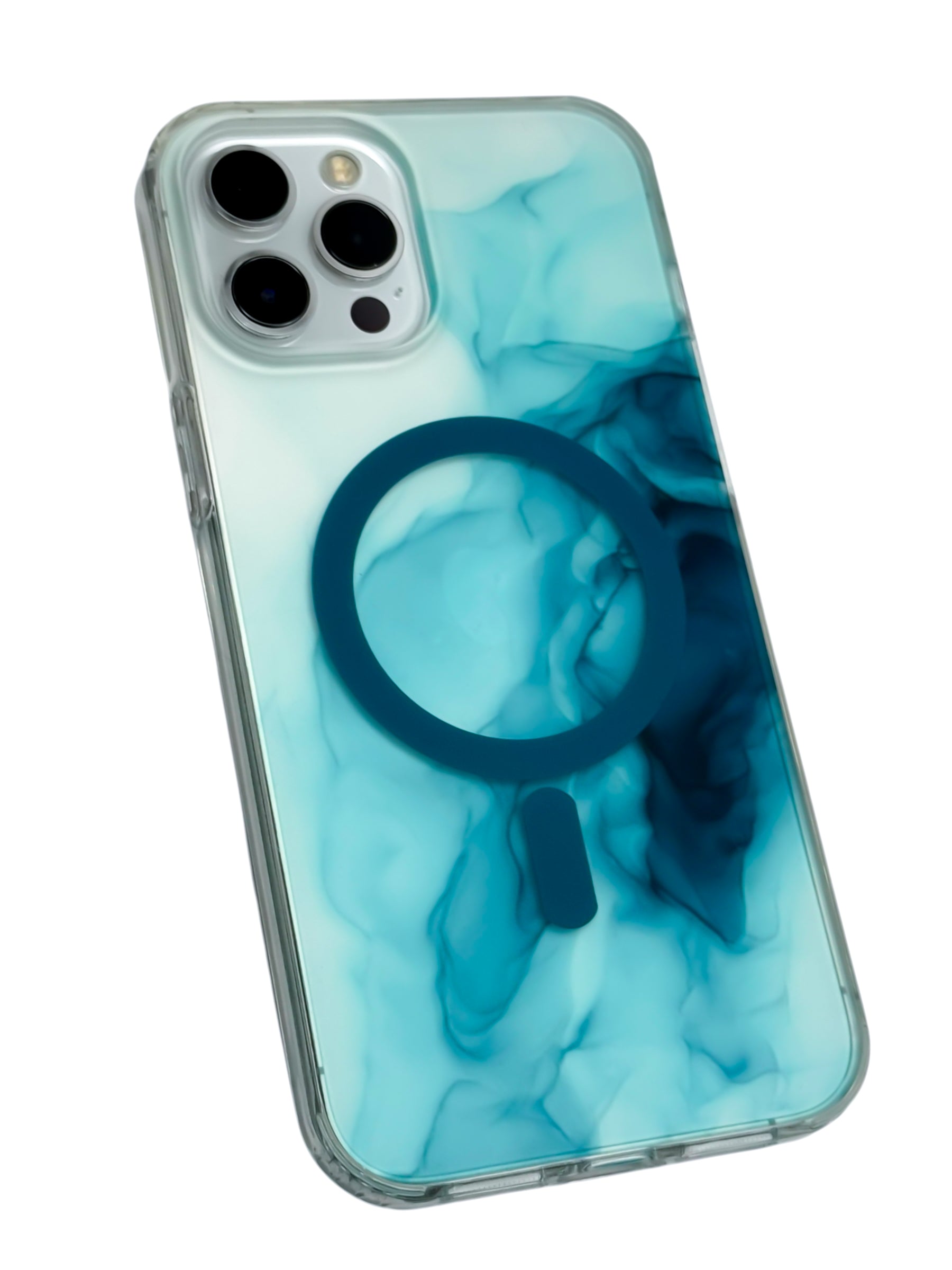 Funda para iPhone 12 PRO MAX (6.7) con Magsafe diseño Humo azul
