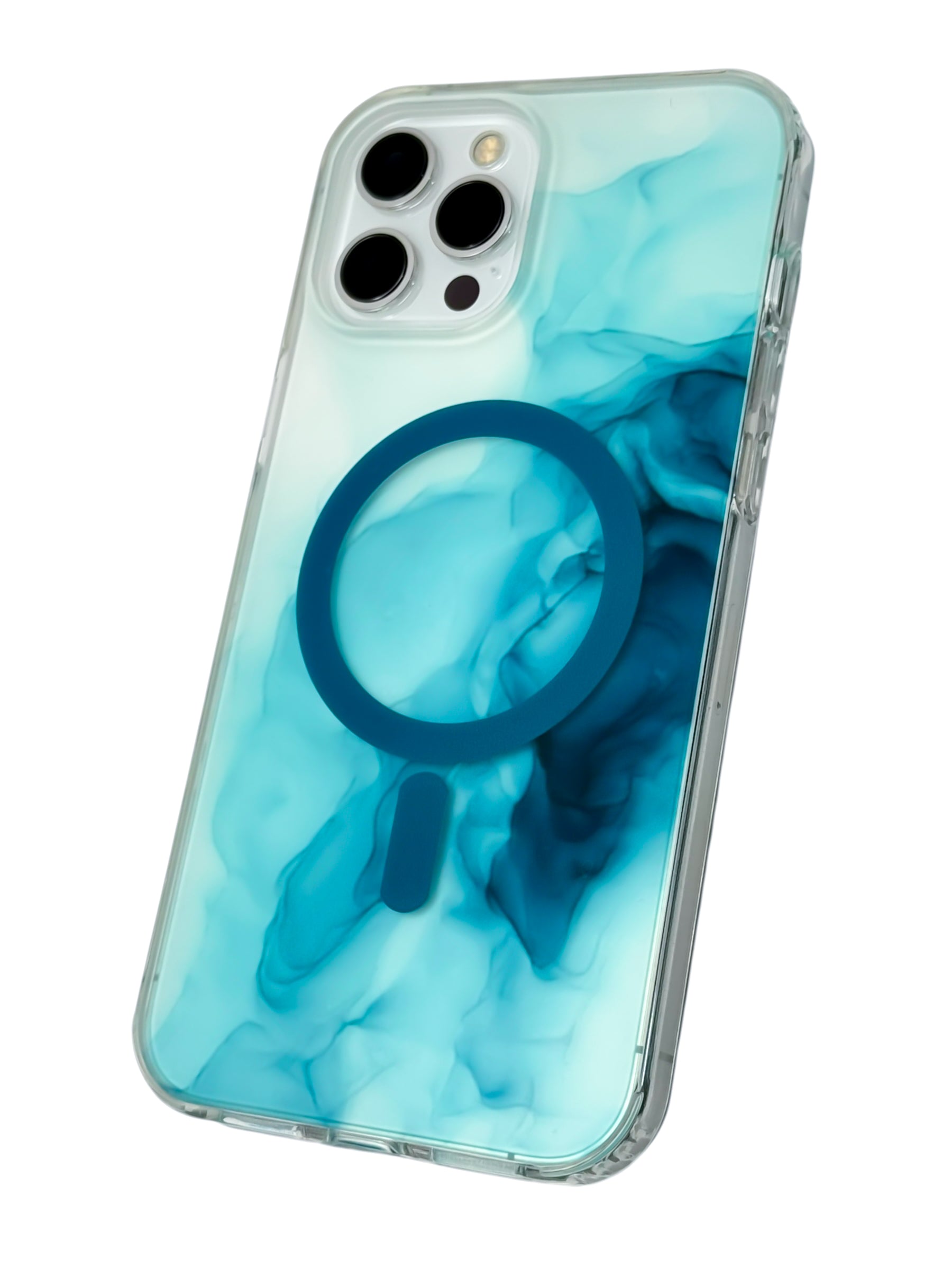 Funda para iPhone 12 PRO MAX (6.7) con Magsafe diseño Humo azul