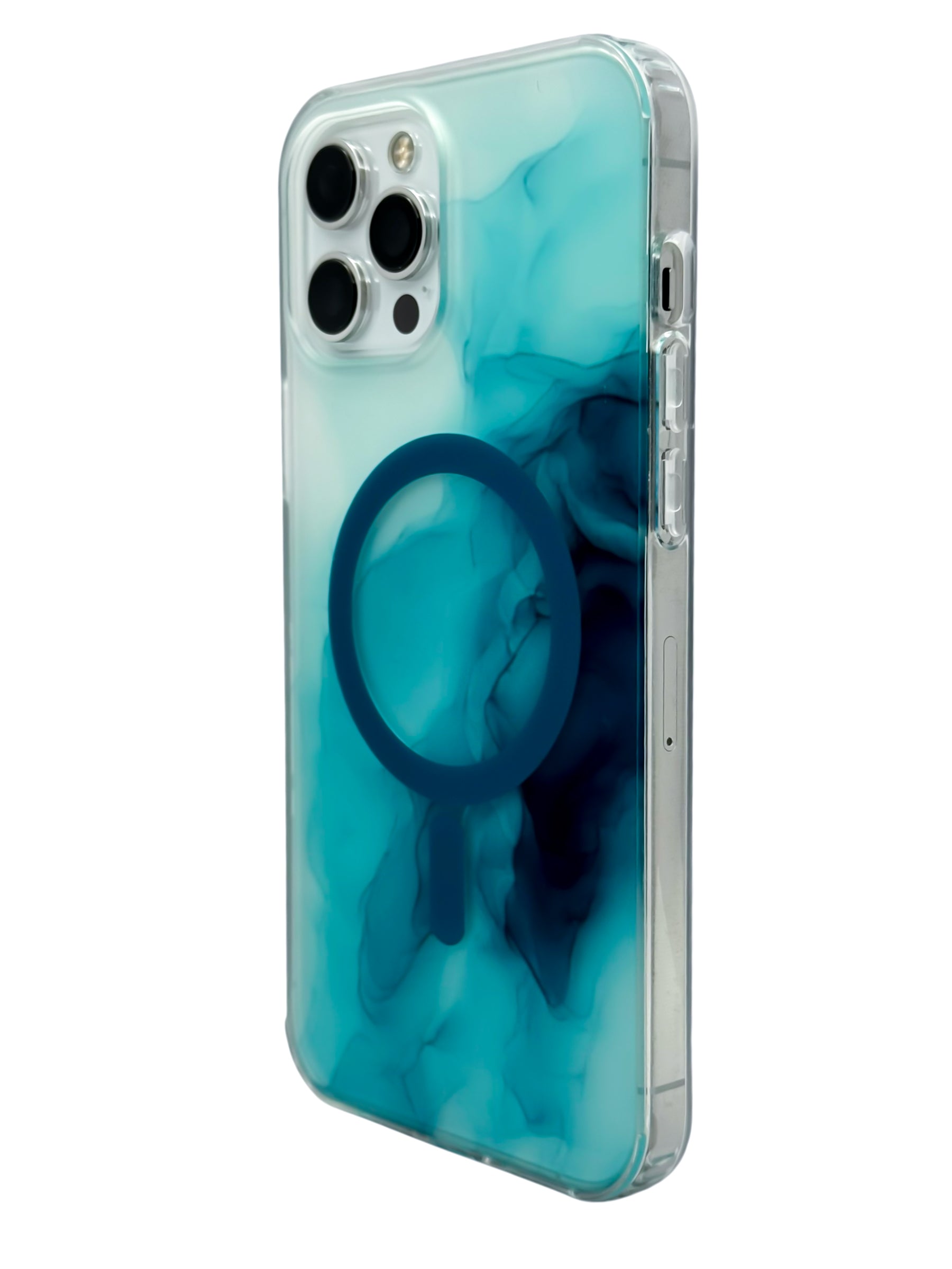 Funda para iPhone 12 PRO MAX (6.7) con Magsafe diseño Humo azul