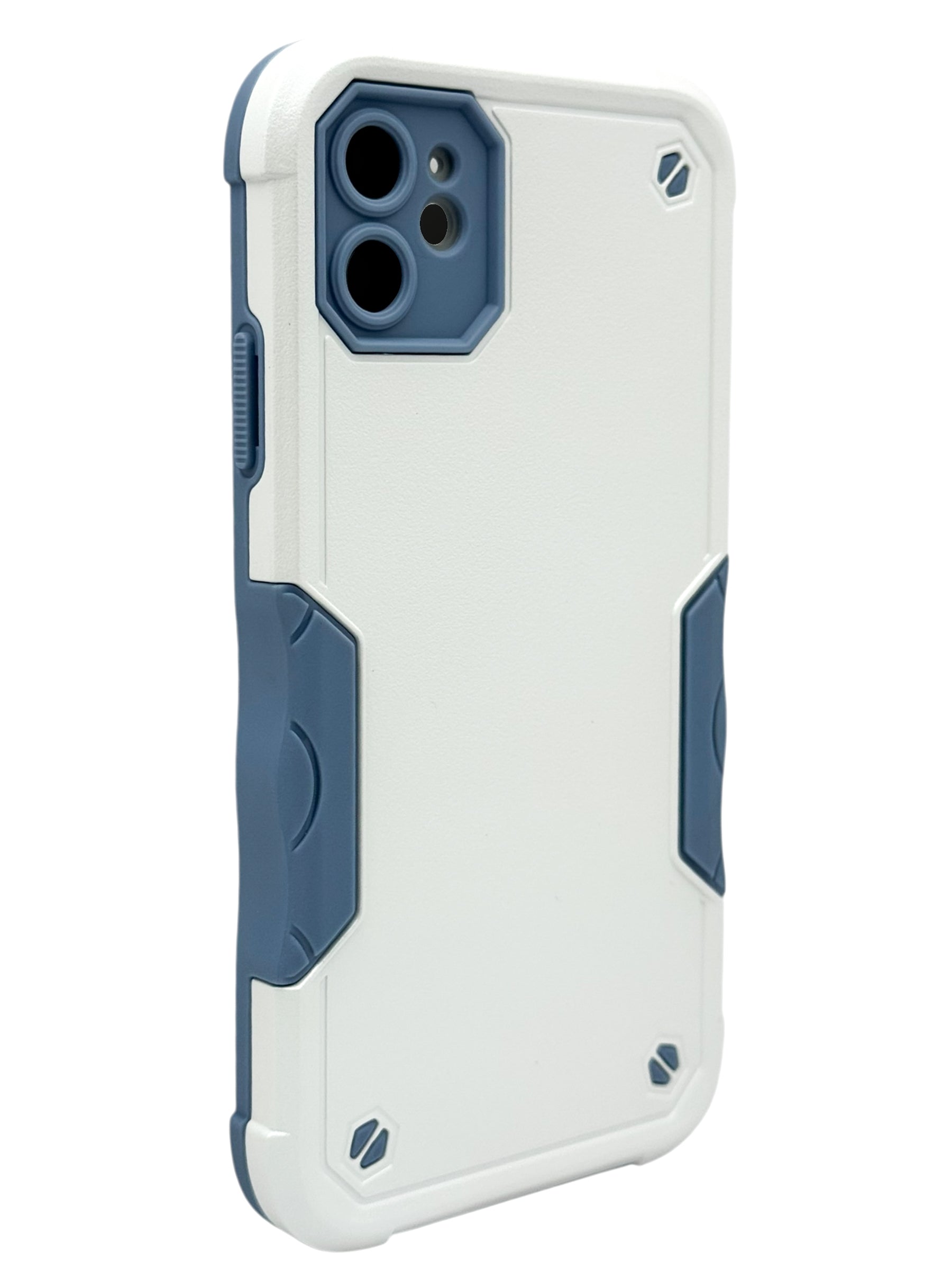 Funda para iPhone 11 normal (6.1) Uso rudo con protección de cámara y agarre ergonómico blanco
