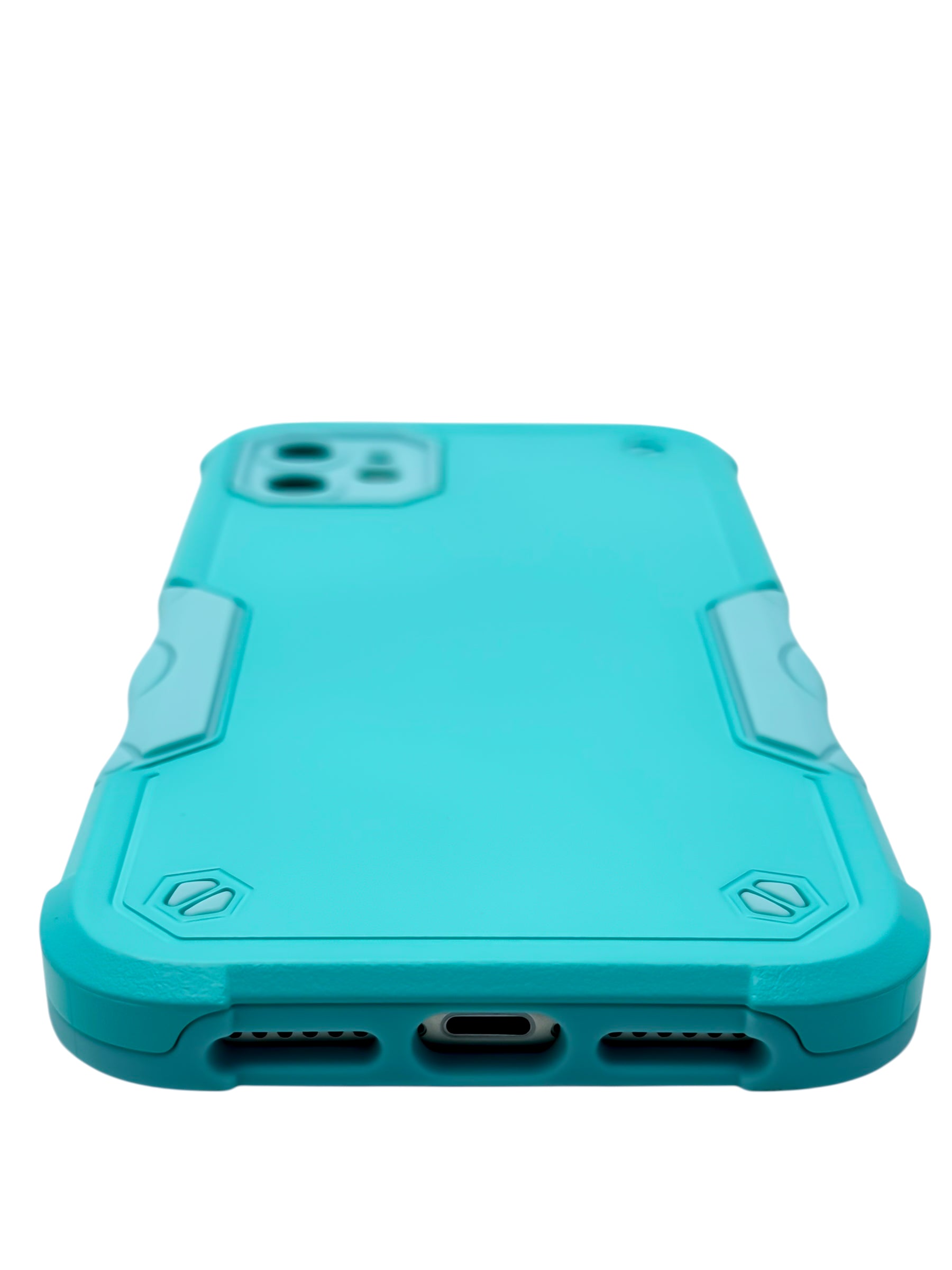 Funda para iPhone 11 normal (6.1) Uso rudo con protección de cámara y agarre ergonómico color menta