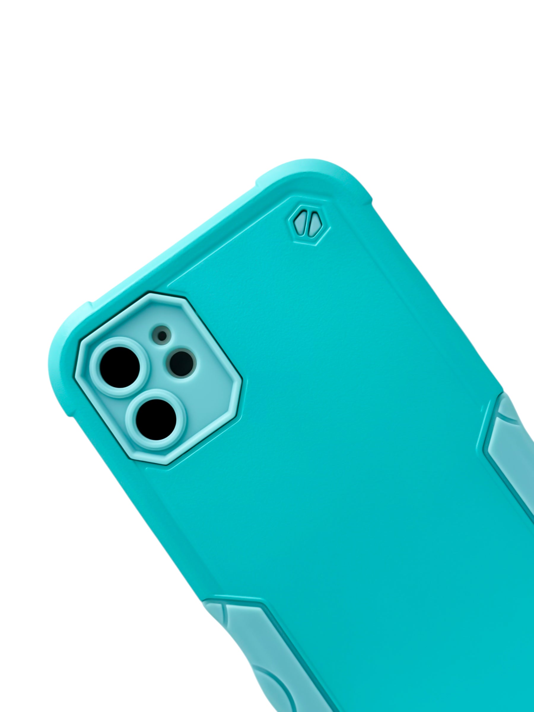 Funda para iPhone 11 normal (6.1) Uso rudo con protección de cámara y agarre ergonómico color menta