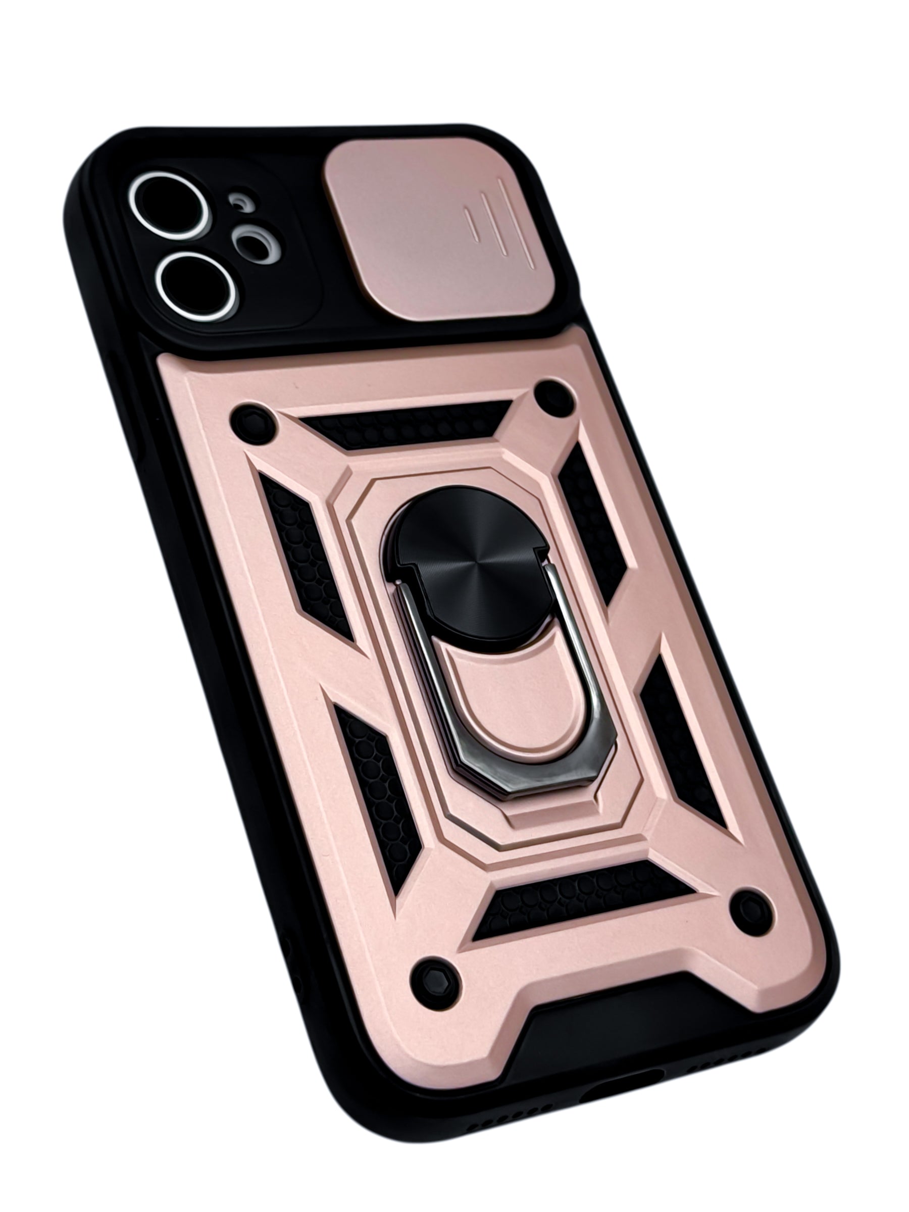 Funda Para iPhone 11 normal (6.1) rigida con doble proteccion en area de camaras y anillo Rosa