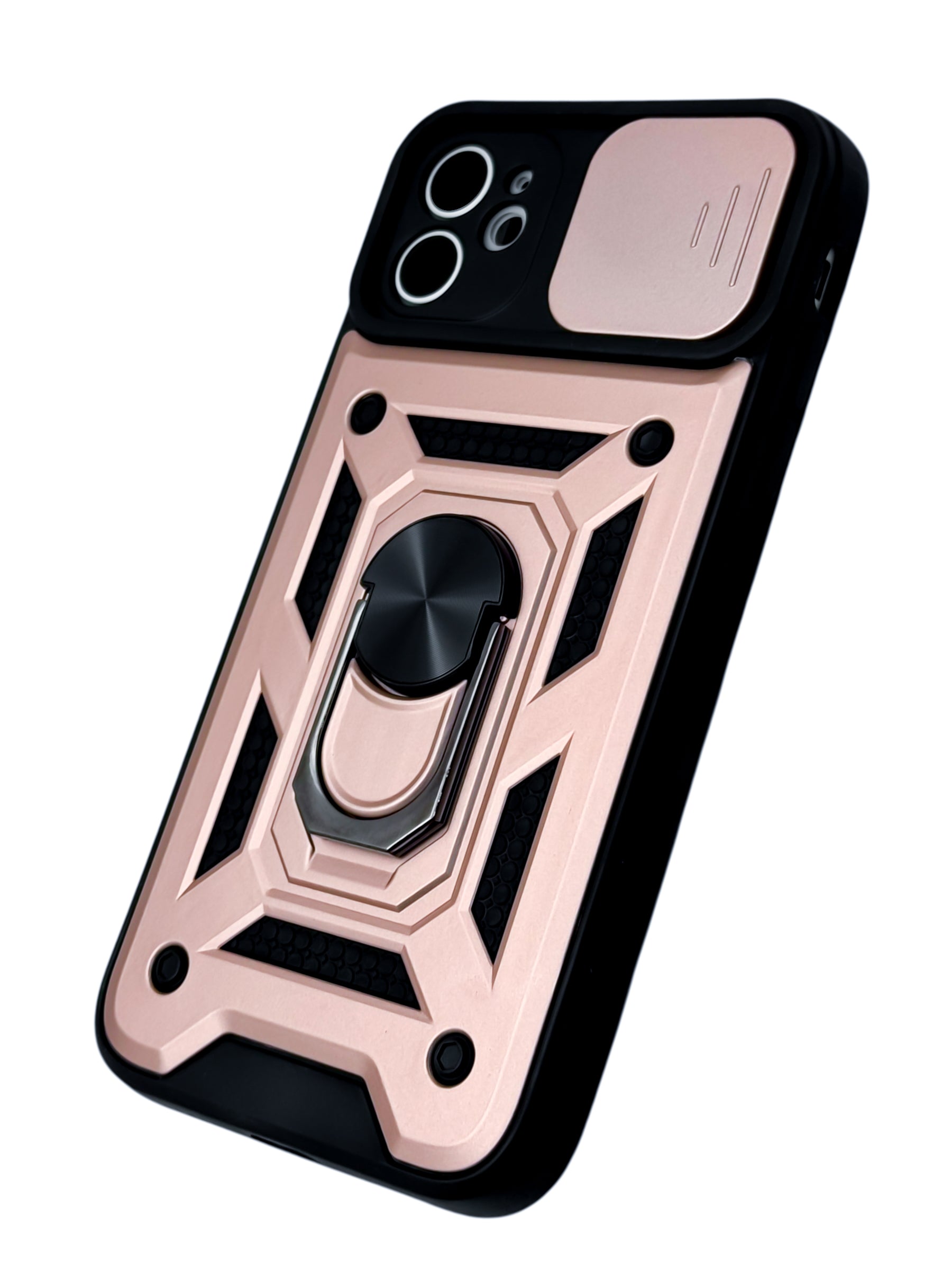 Funda Para iPhone 11 normal (6.1) rigida con doble proteccion en area de camaras y anillo Rosa