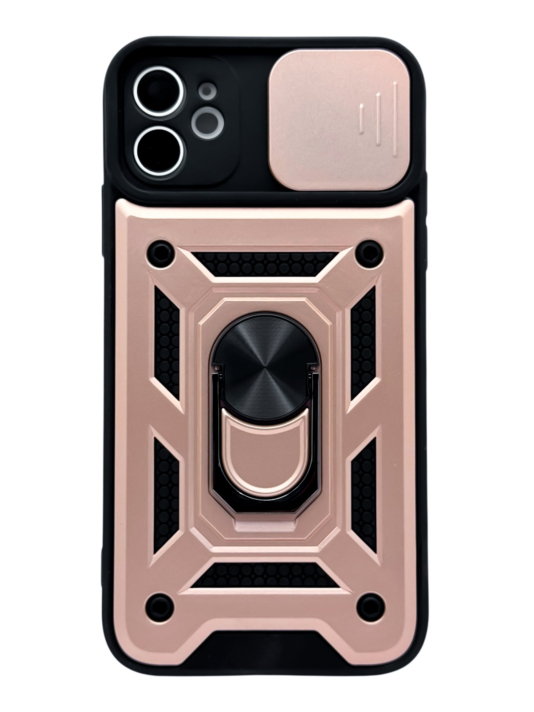 Funda Para iPhone 11 normal (6.1) rigida con doble proteccion en area de camaras y anillo Rosa