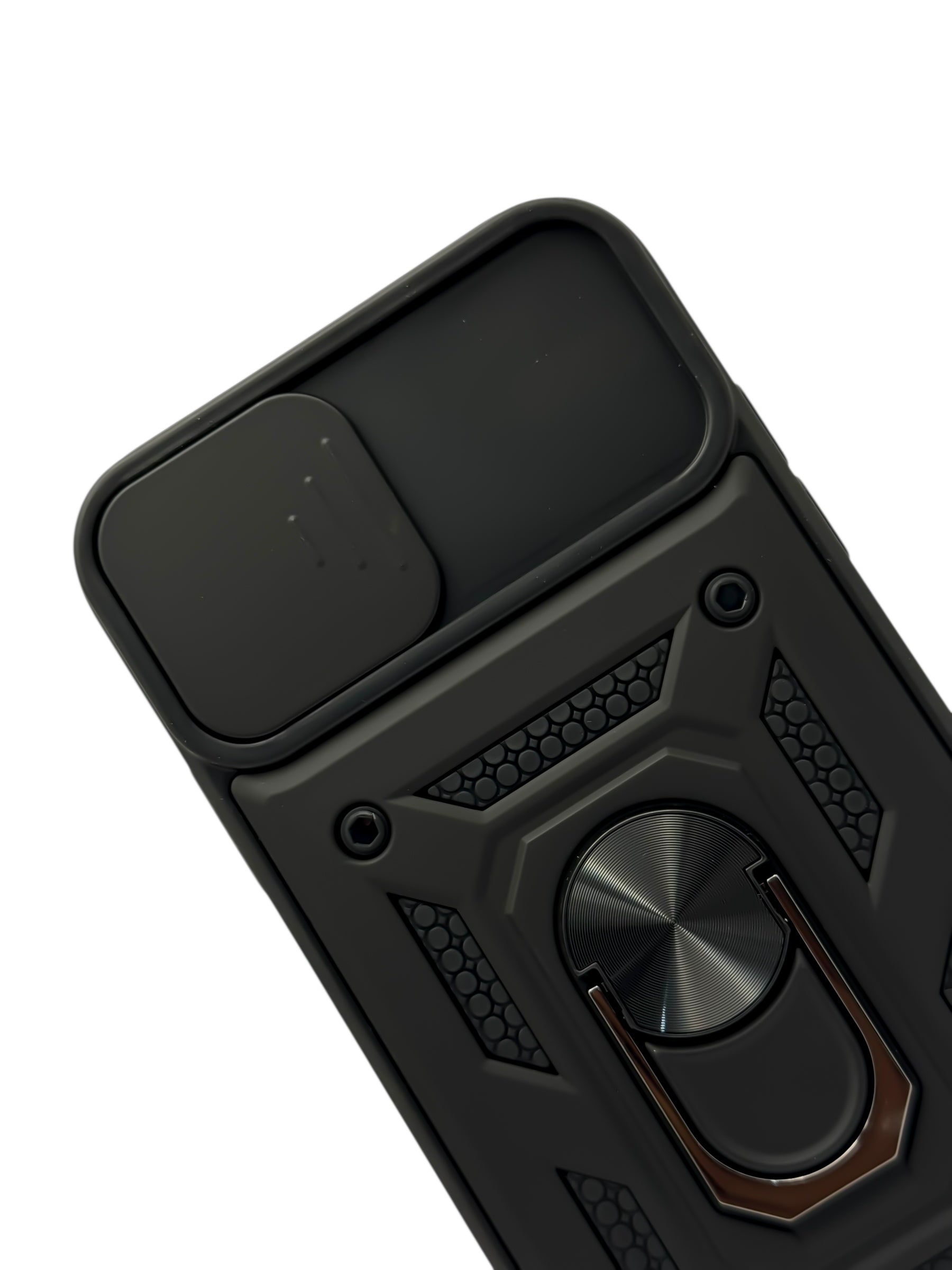 Funda Para iPhone 11 normal (6.1) rigida con doble proteccion en area de camaras y anillo negro