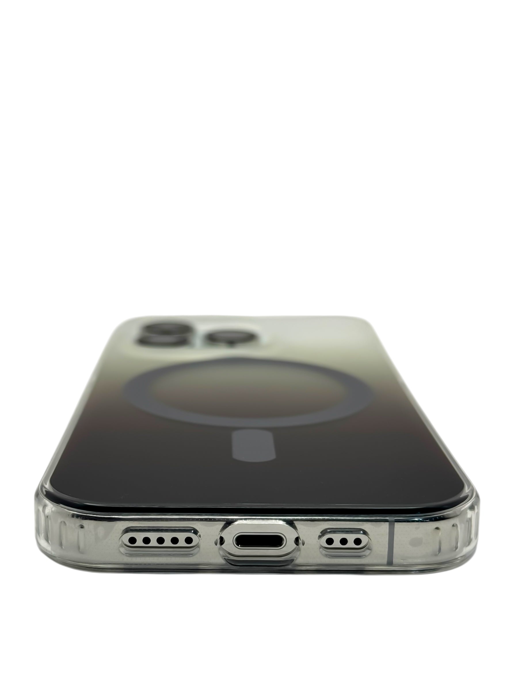 Funda para iPhone 14 PRO (6.1) Rigida con aro magsafe degradada Cafe oscuro