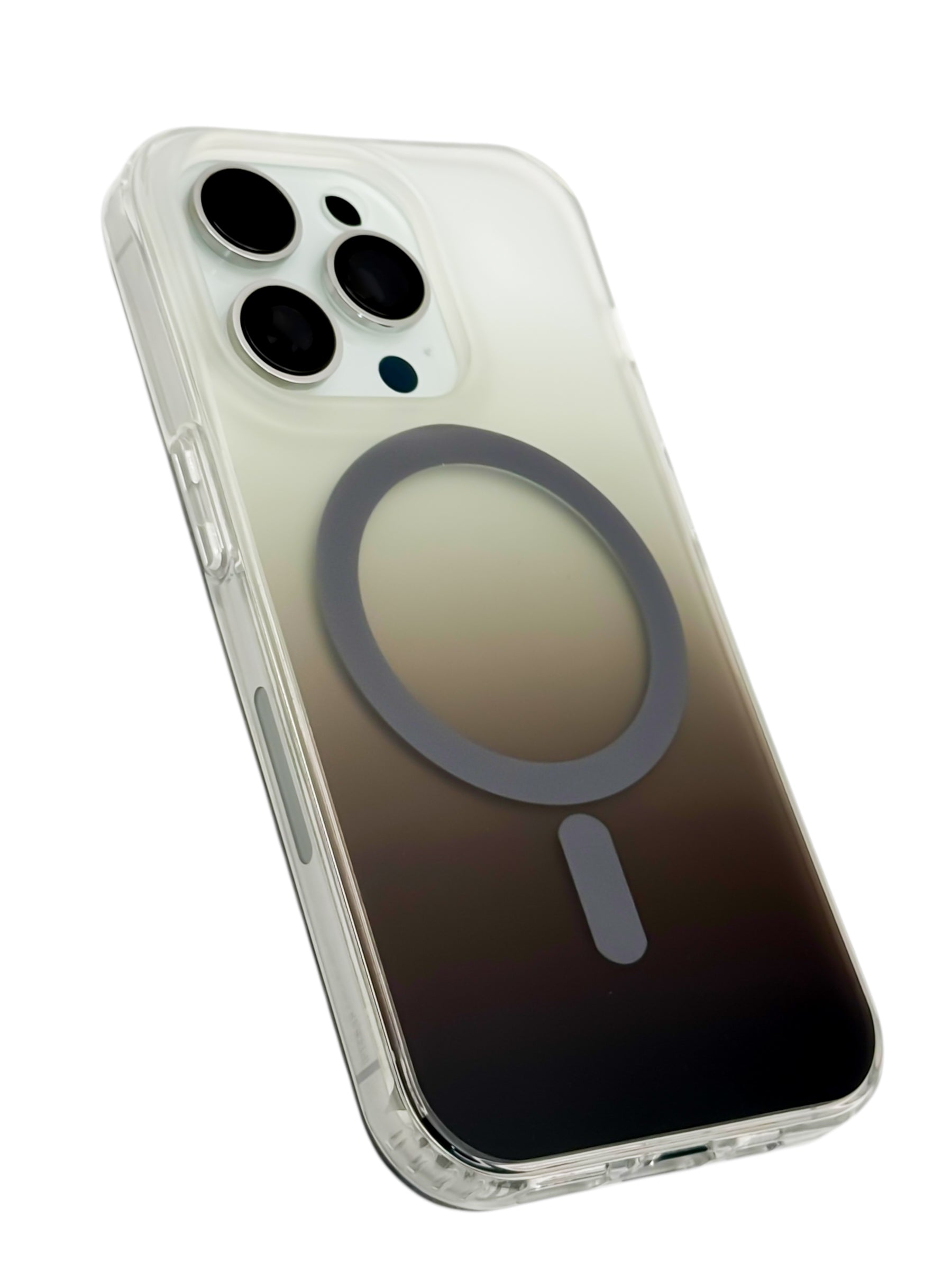 Funda para iPhone 14 PRO (6.1) Rigida con aro magsafe degradada Cafe oscuro