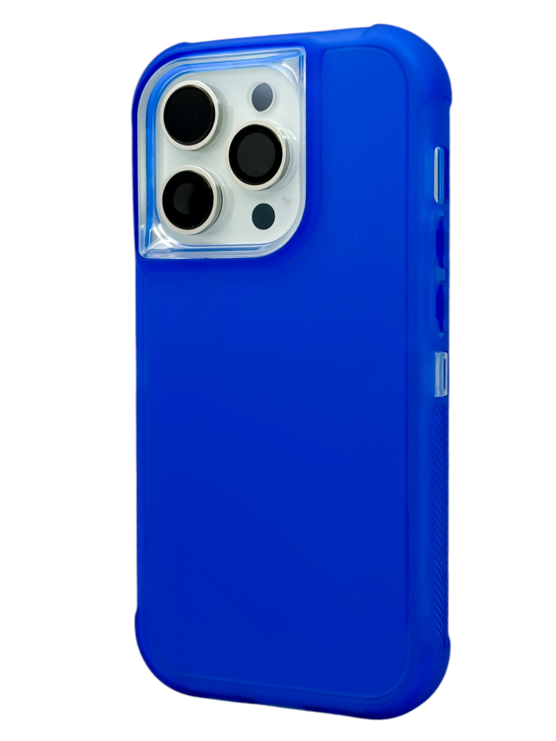 Funda para iPhone 13 PRO (6.1) uso rudo 3 en 1 con marco frontal color azul