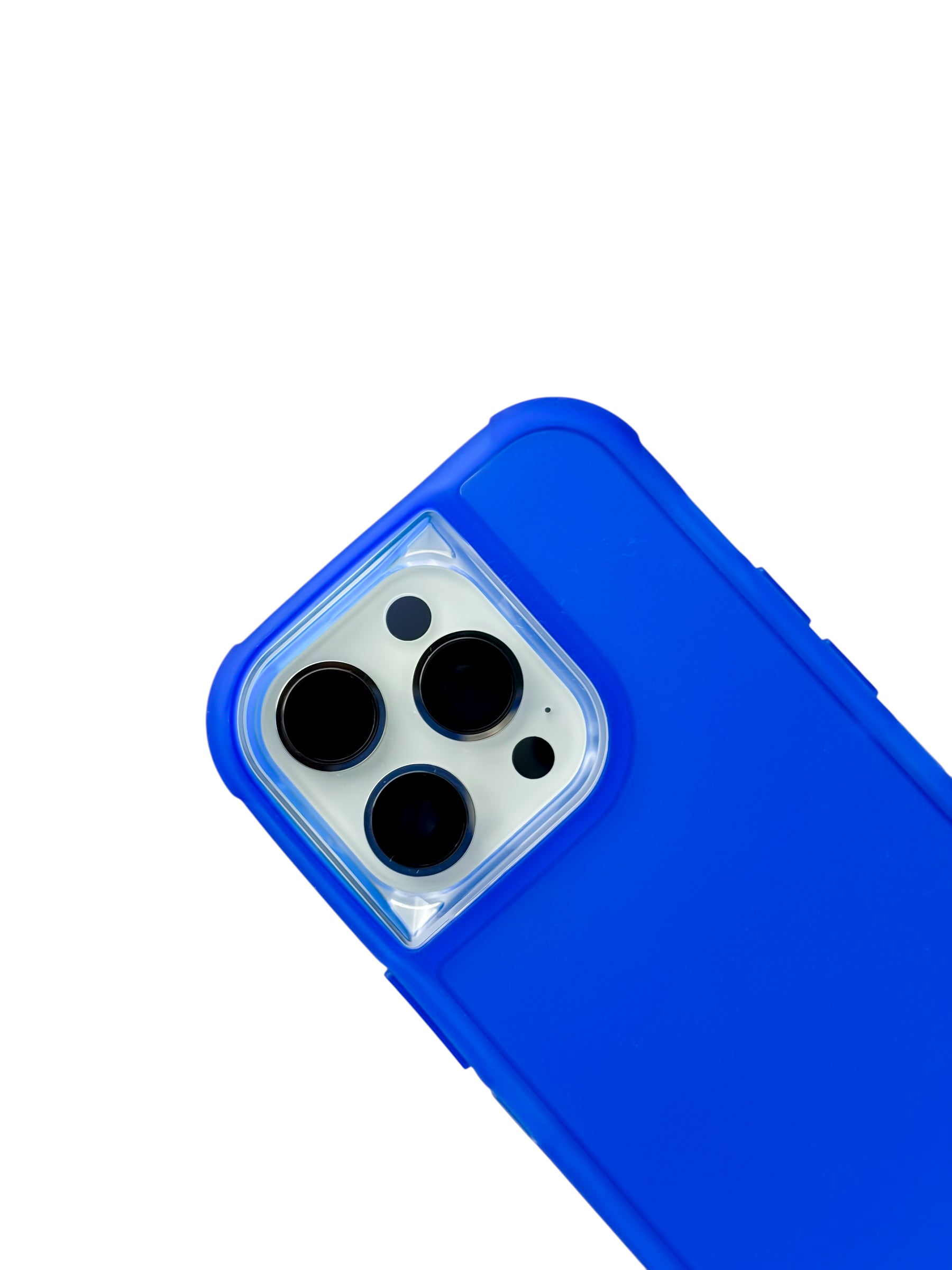 Funda para iPhone 14 PRO (6.1) uso rudo 3 en 1 con marco frontal color azul