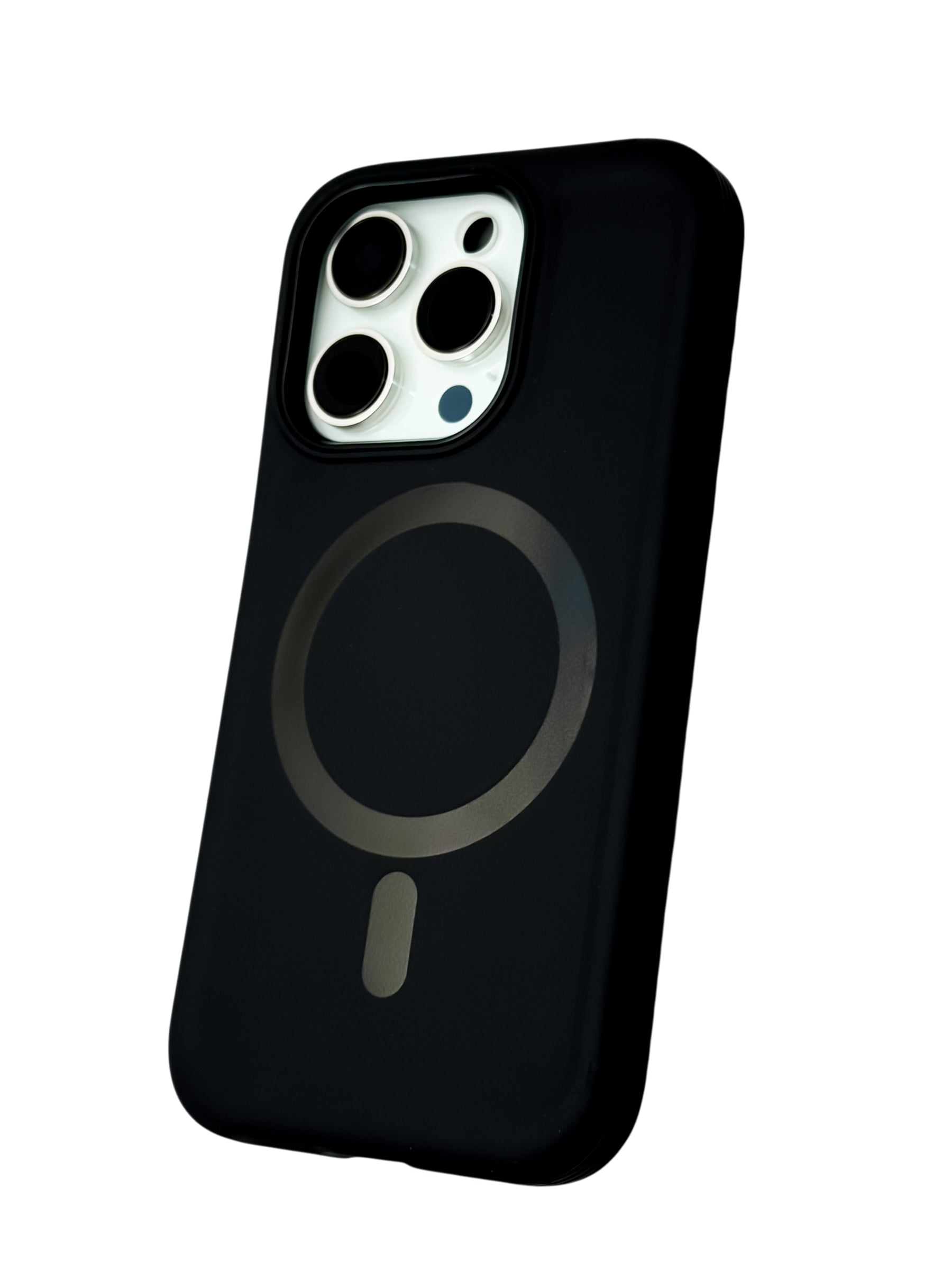 Funda para iPhone 14 Pro (6.1) Rigida con aro magsafe textura suave color negro