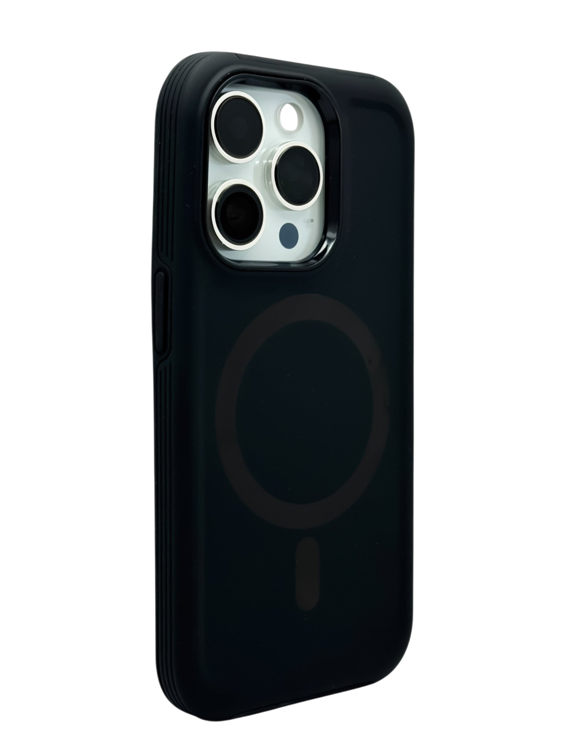 Funda para iPhone 14 Pro (6.1) Rigida con aro magsafe textura suave color negro