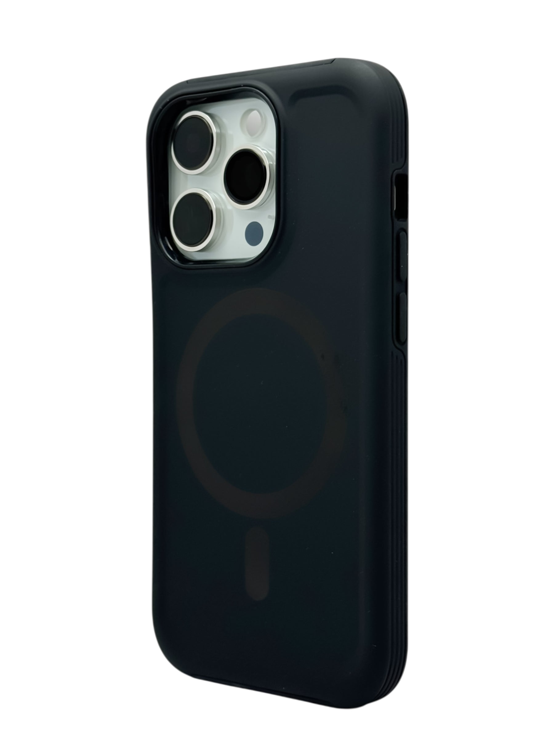 Funda para iPhone 14 Pro (6.1) Rigida con aro magsafe textura suave color negro