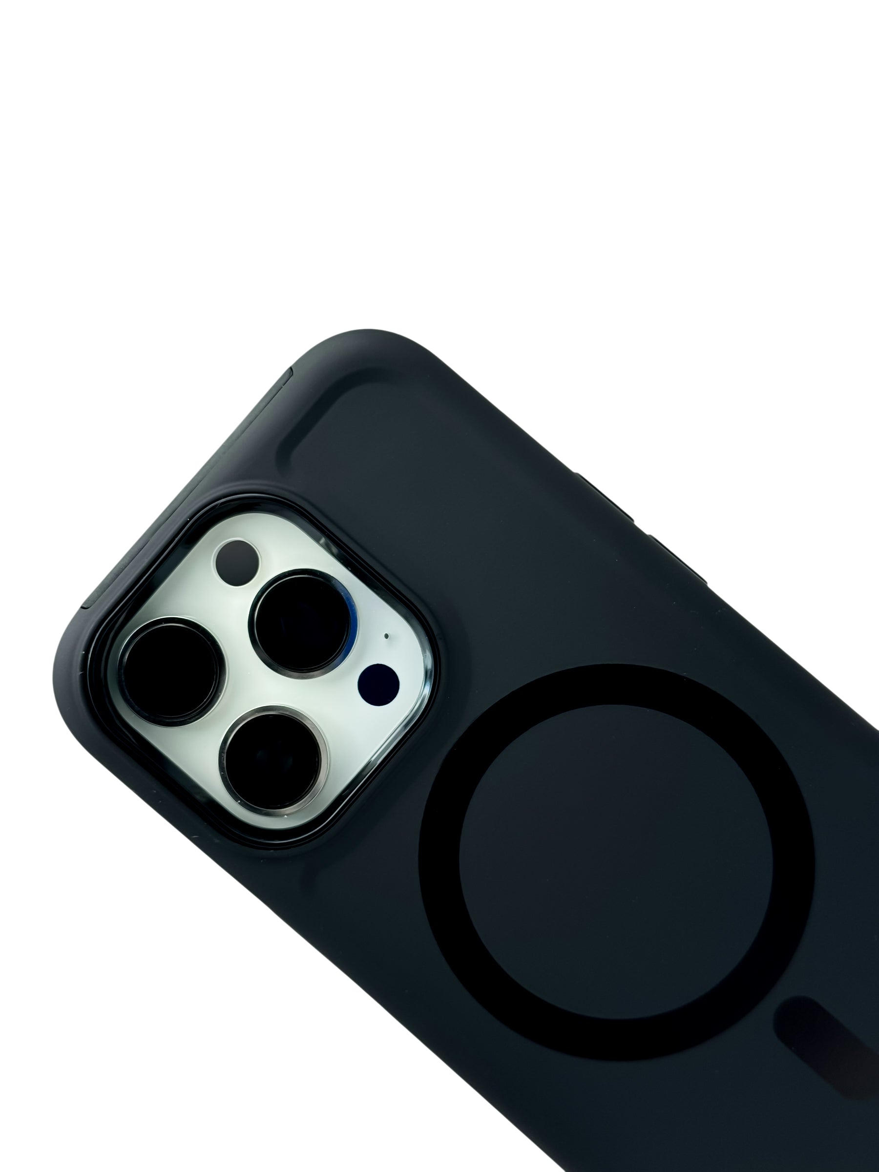 Funda para iPhone 14 Pro (6.1) Rigida con aro magsafe textura suave color negro