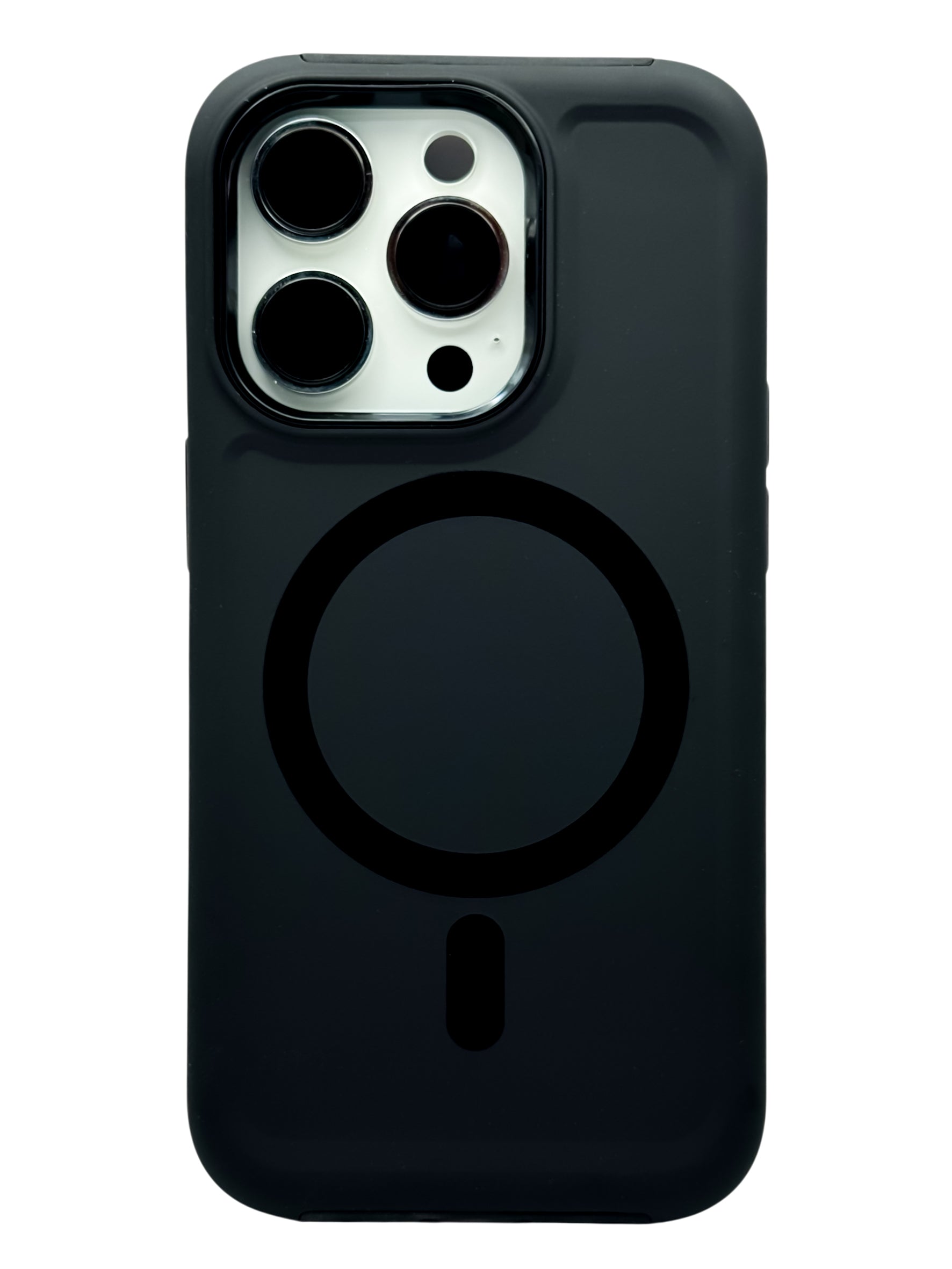 Funda para iPhone 14 Pro (6.1) Rigida con aro magsafe textura suave color negro