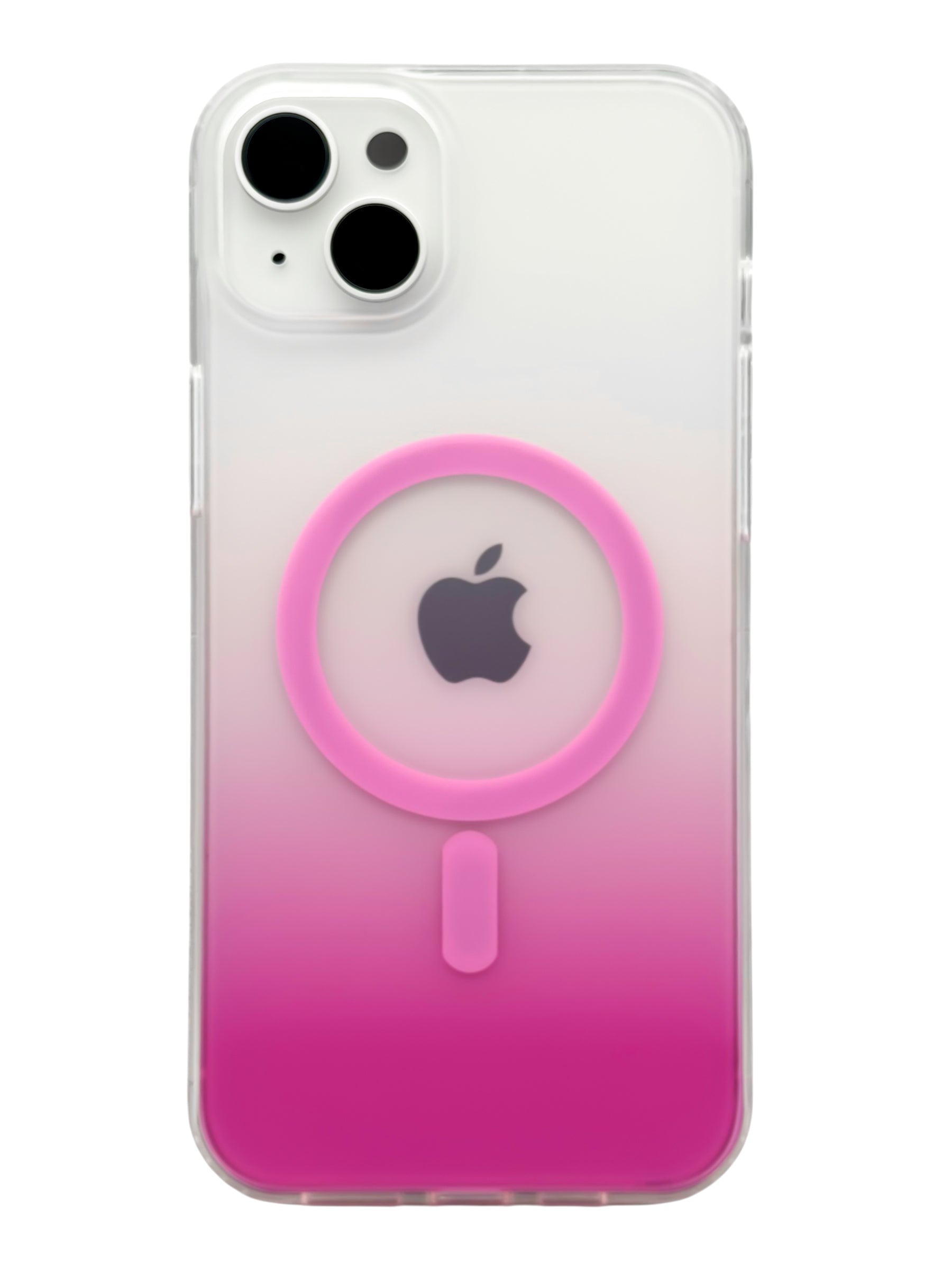 Funda para iPhone 14 plus (6.7) Rigida con aro magsafe degradada rosa