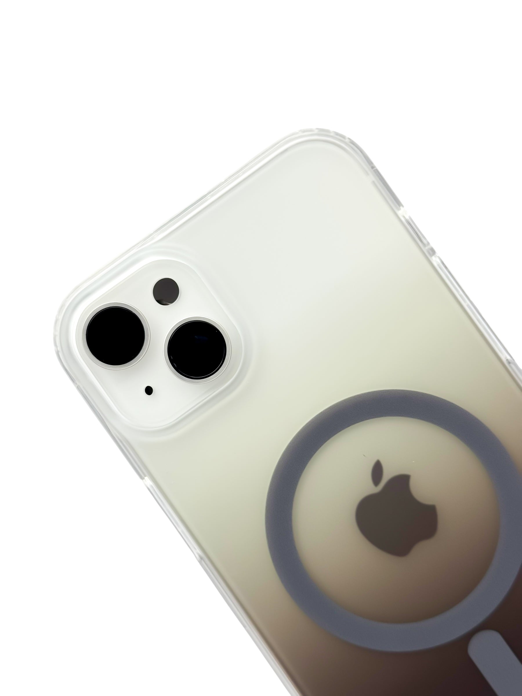 Funda para iPhone 14 plus (6.7) Rigida con aro magsafe degradada Cafe oscuro