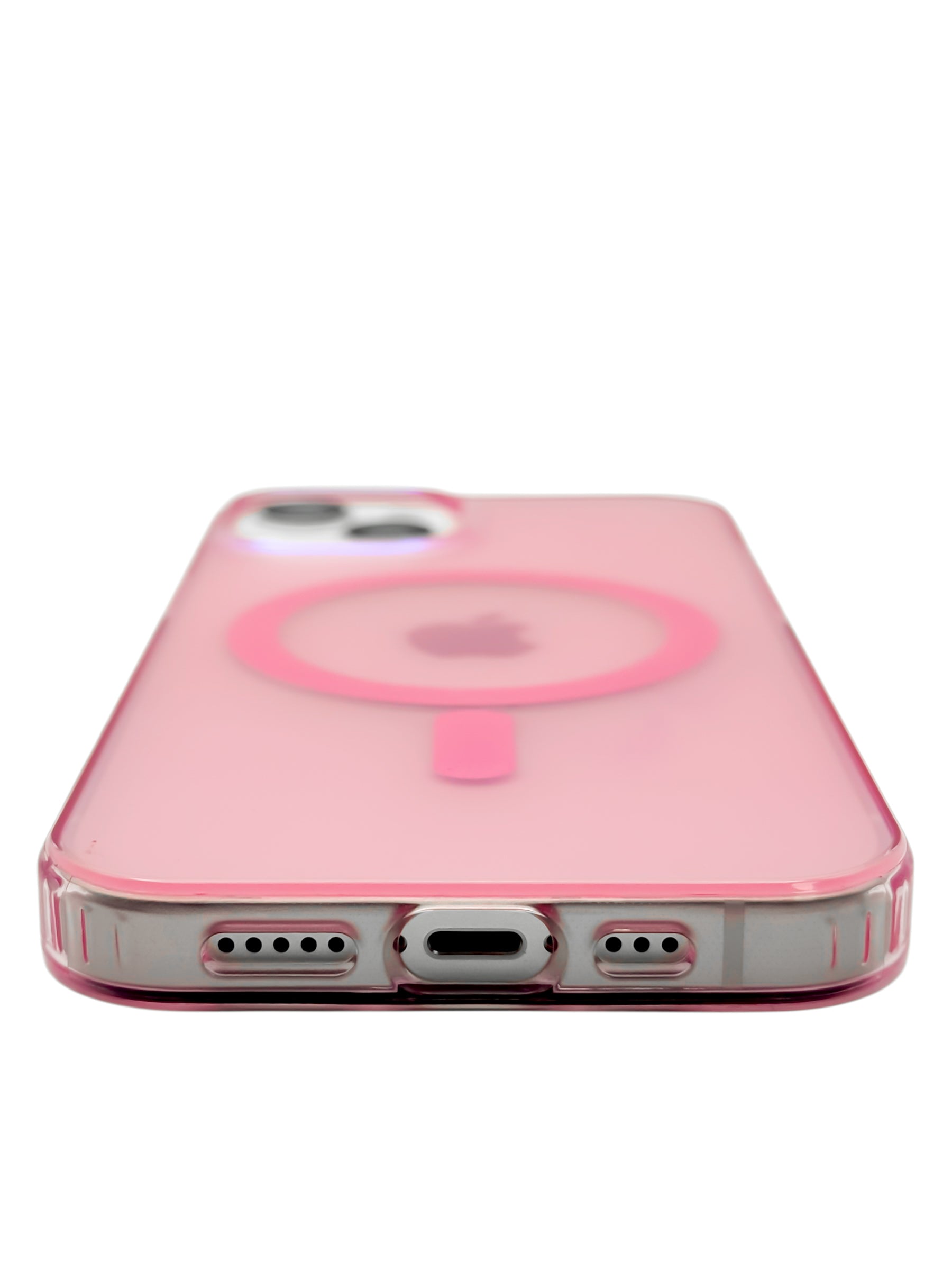 Funda para iPhone 13 normal (6.1) Rigida con aro magsafe efecto tornasol rosa