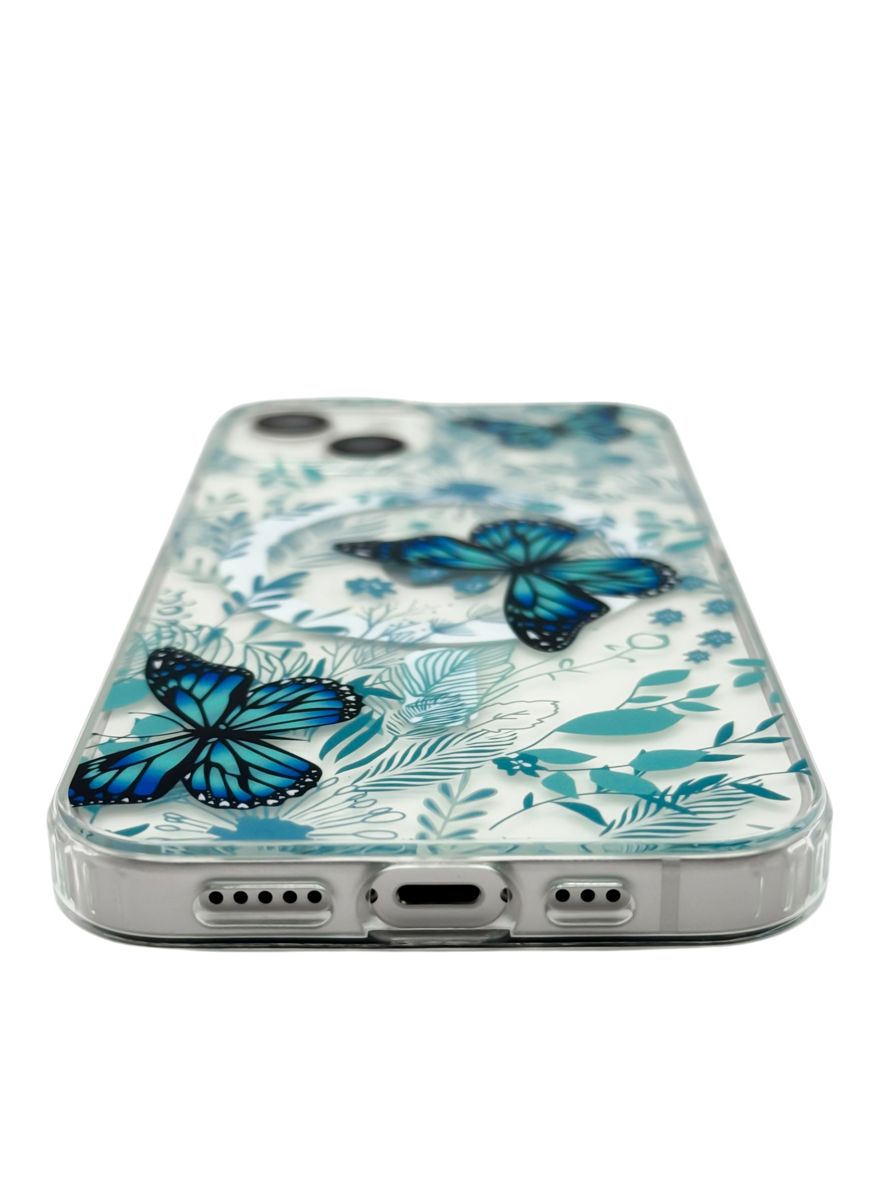 Funda para iPhone 13 normal (6.1) con Magsafe diseño Mariposas azules