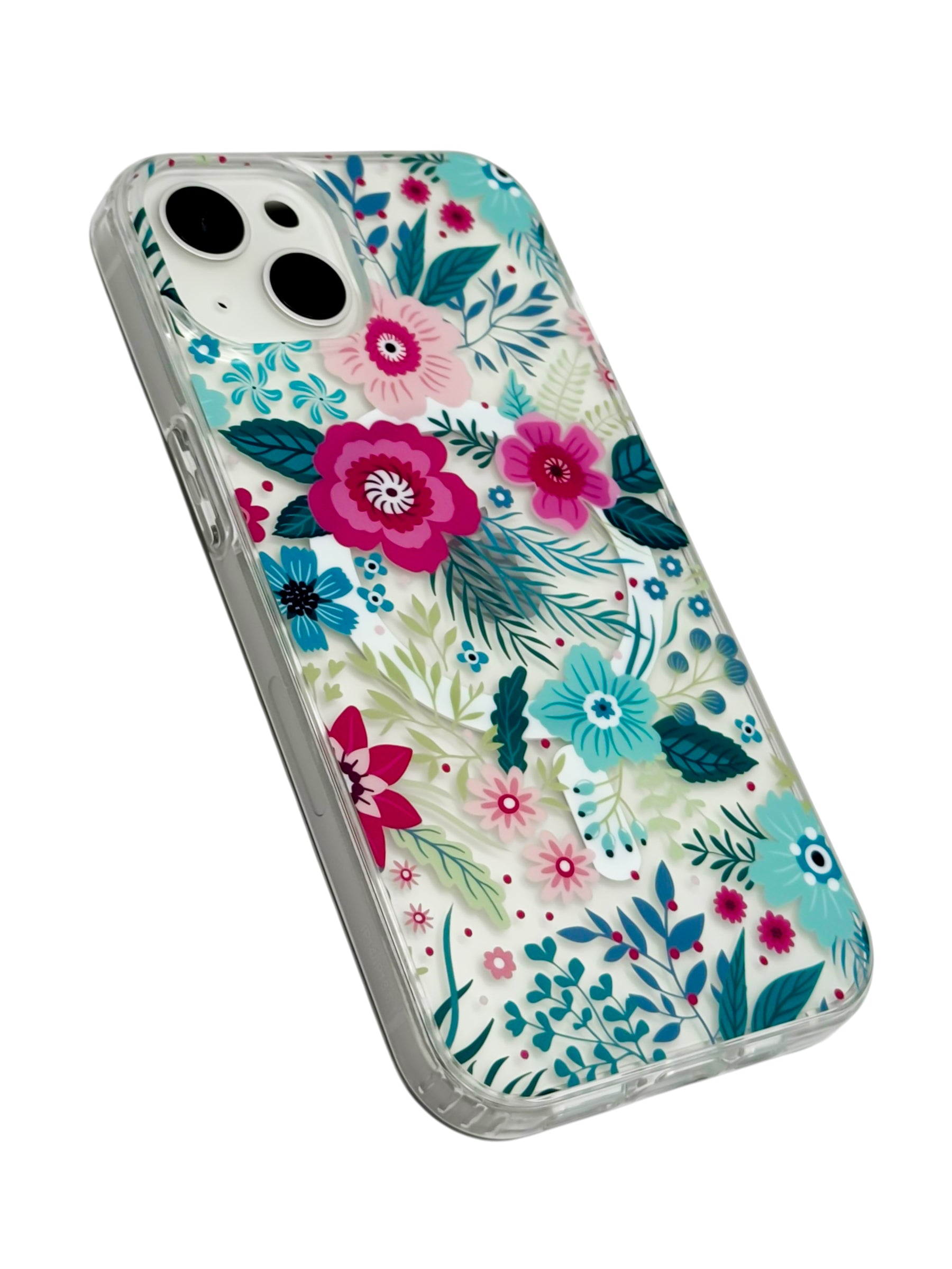 Funda para iPhone 14 normal (6.1) con Magsafe diseño Flores de colores